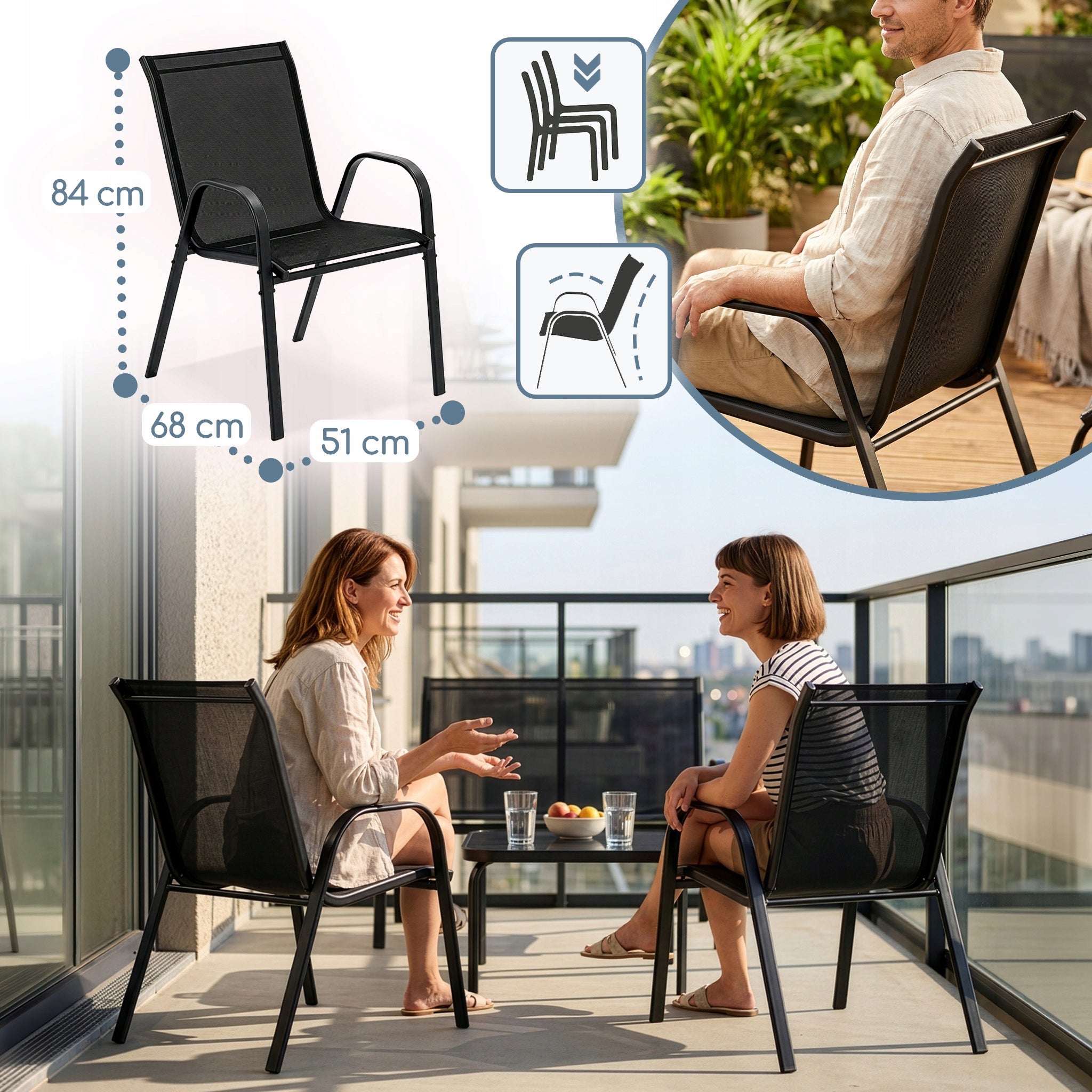 GARDEN FURNITURE SET 4 PEOPLE SOFA CHAIR TABLE TERRACE PLOT CAMPELA Number of items in the set 4