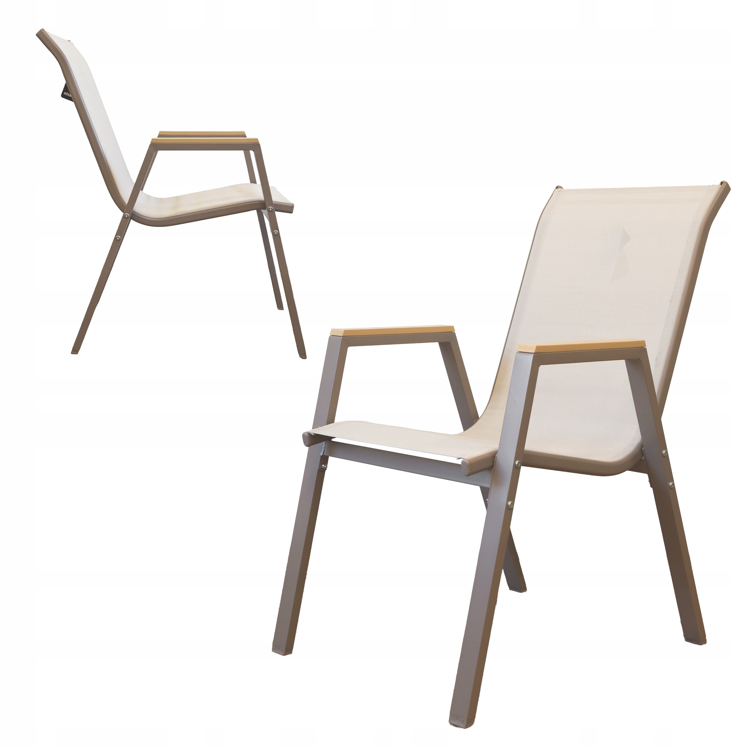 GARDEN FURNITURE SET BALCONY TABLE BENCH 2x CHAIRS MARBELLA WOOD TAUPE Main material metal