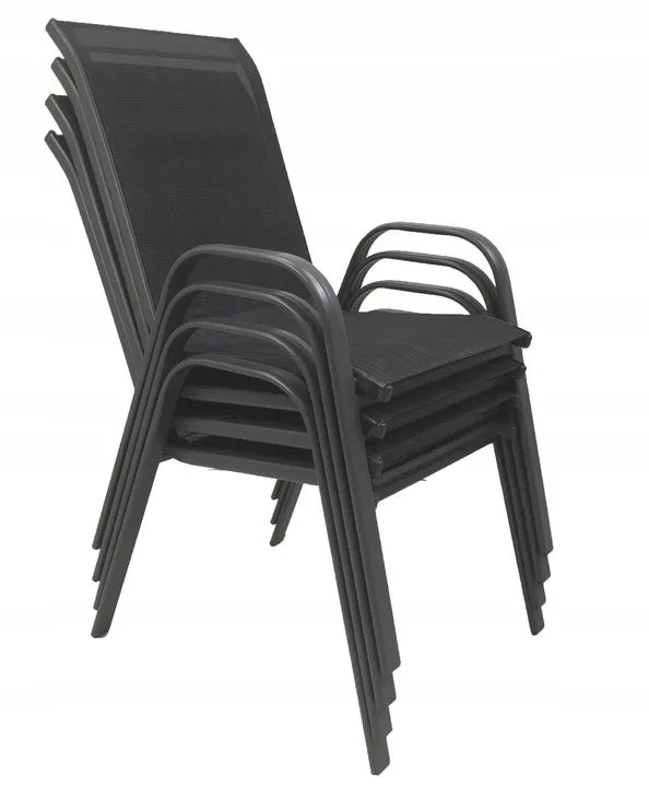 GARDEN FURNITURE SET BALCONY TERRACE TABLE 120x70 +4x CHAIRS MAJORCA GREY Color gray