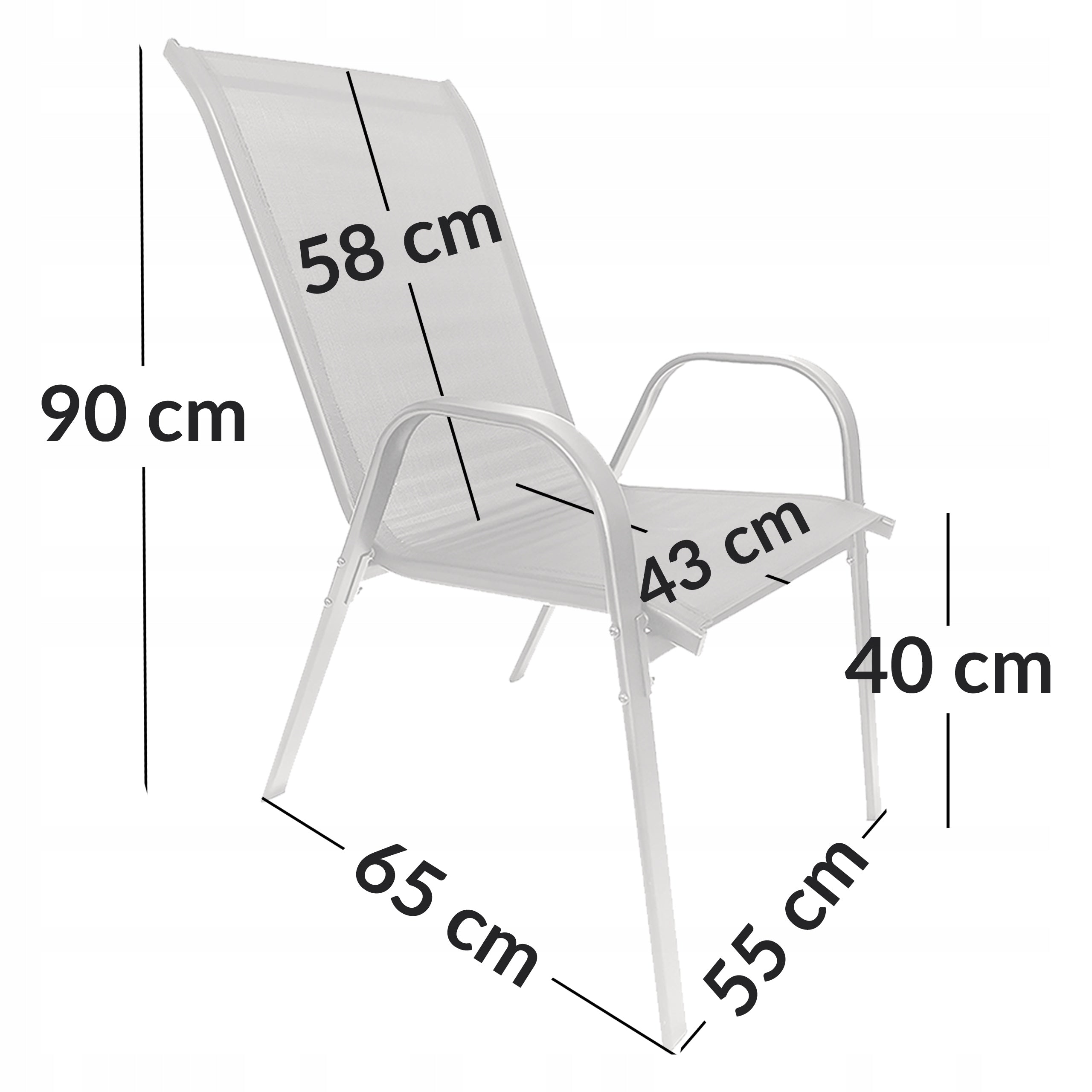 GARDEN FURNITURE SET BALCONY TERRACE TABLE 150x80 +8x CHAIRS MENORCA BLACK Main material metal