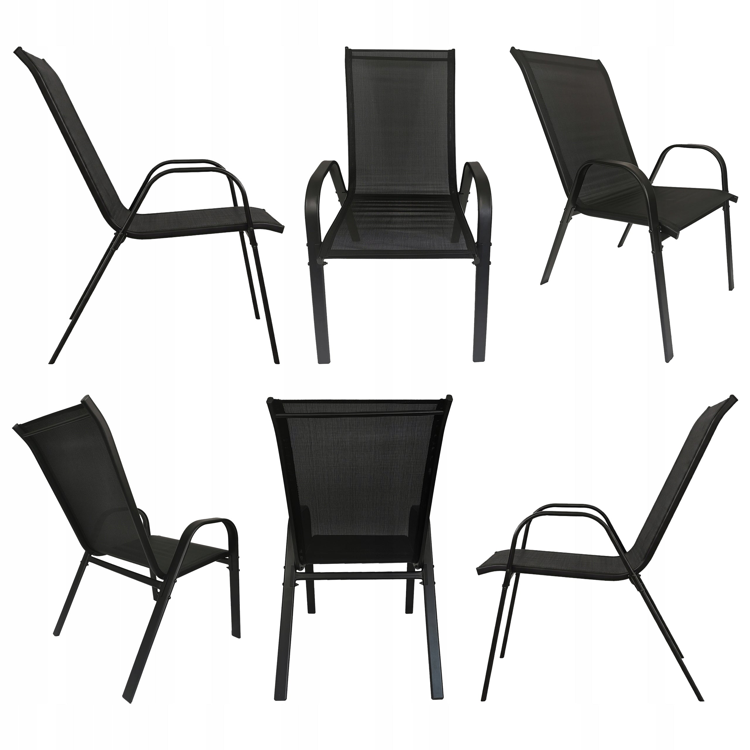 GARDEN FURNITURE SET BALCONY TERRACE TABLE 150x80 +8x CHAIRS MENORCA BLACK Number of items in the set 9