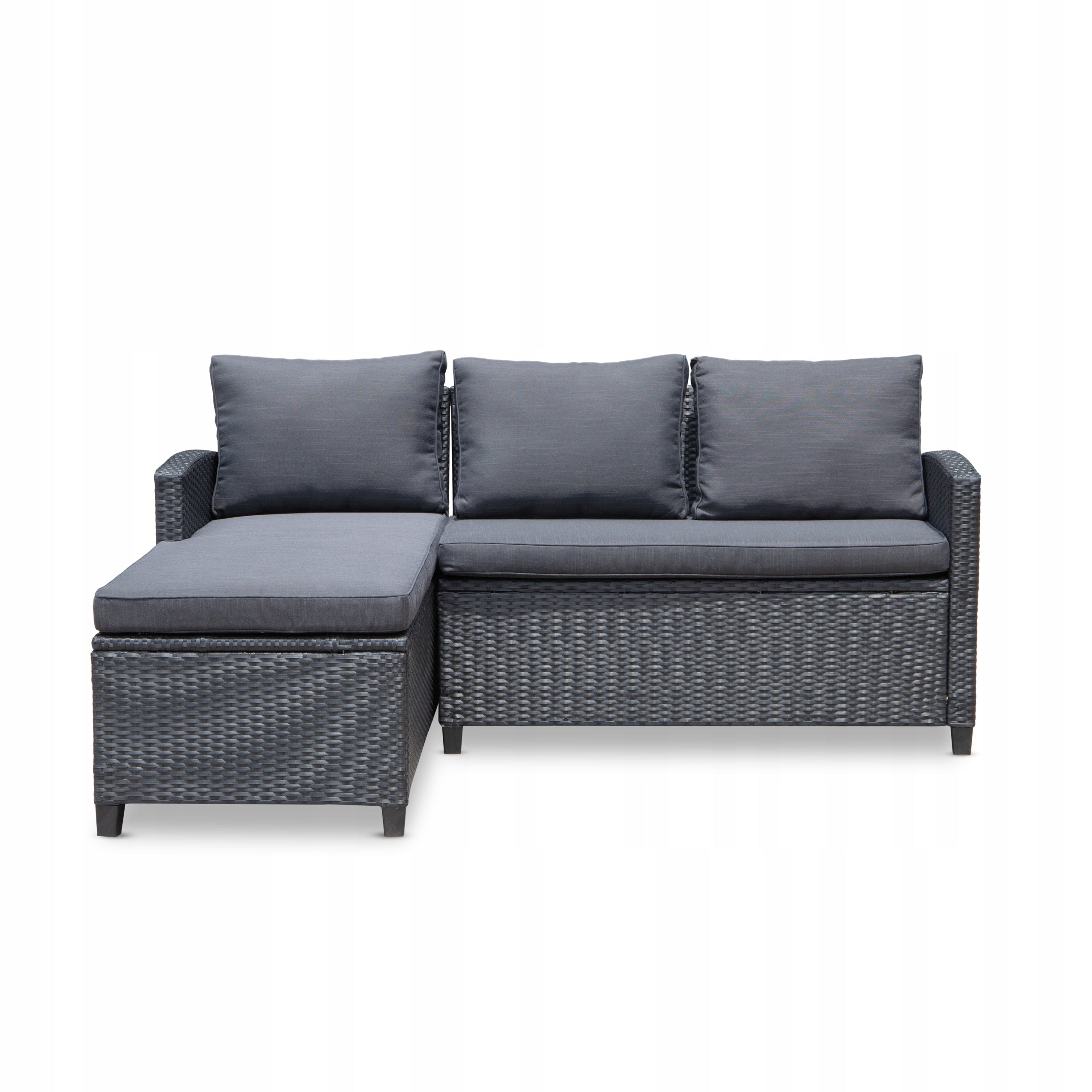 GARDEN FURNITURE SET BLACK - CORNER SOFA, ARMCHAIR, TABLE-TECHNORATTAN EAN (GTIN) 5903899321827