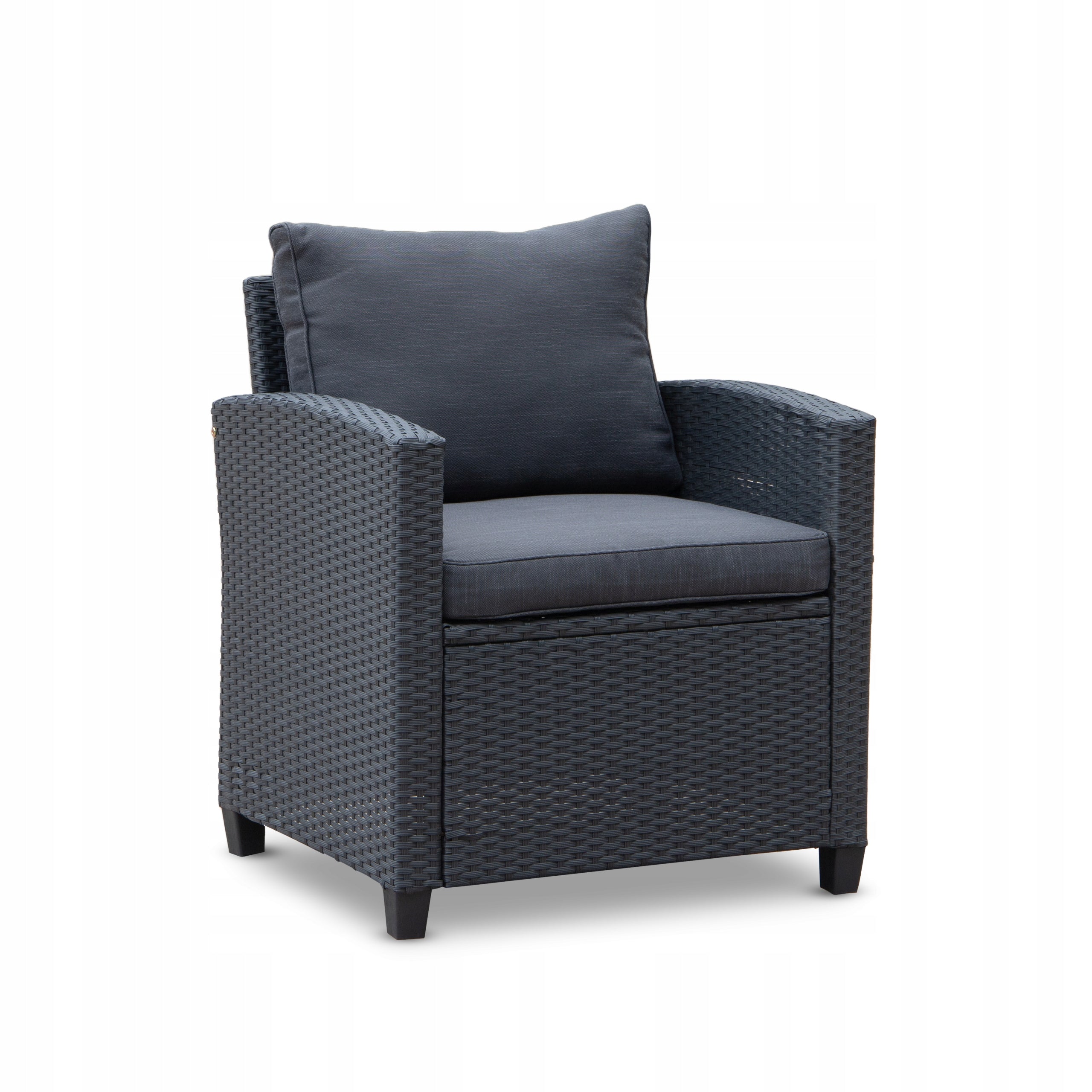 GARDEN FURNITURE SET BLACK - CORNER SOFA, ARMCHAIR, TABLE-TECHNORATTAN Manufacturer no brand