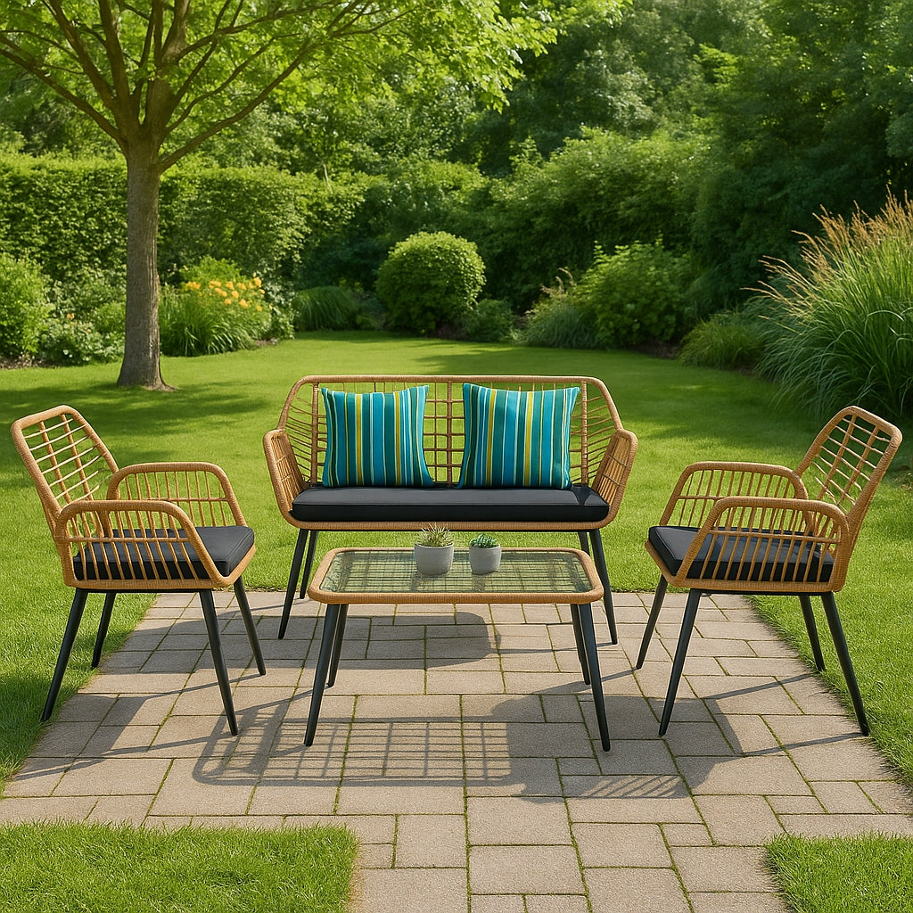 GARDEN FURNITURE SET CHAIRS SOFA TABLE FURNITURE SET WITH TECHNORATANE Manufacturer code KJFR036