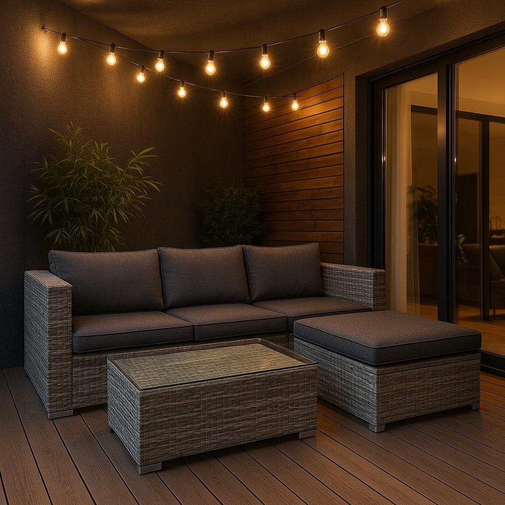 GARDEN FURNITURE SET CORNER GARDEN FURNITURE TERRACE RATTAN Line RIVA
