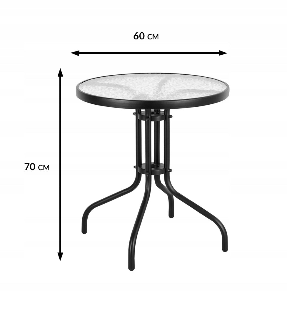 GARDEN FURNITURE SET FOR BALCONY TABLE FI60 + 2x CHAIR LORETTO BROWN Main material metal