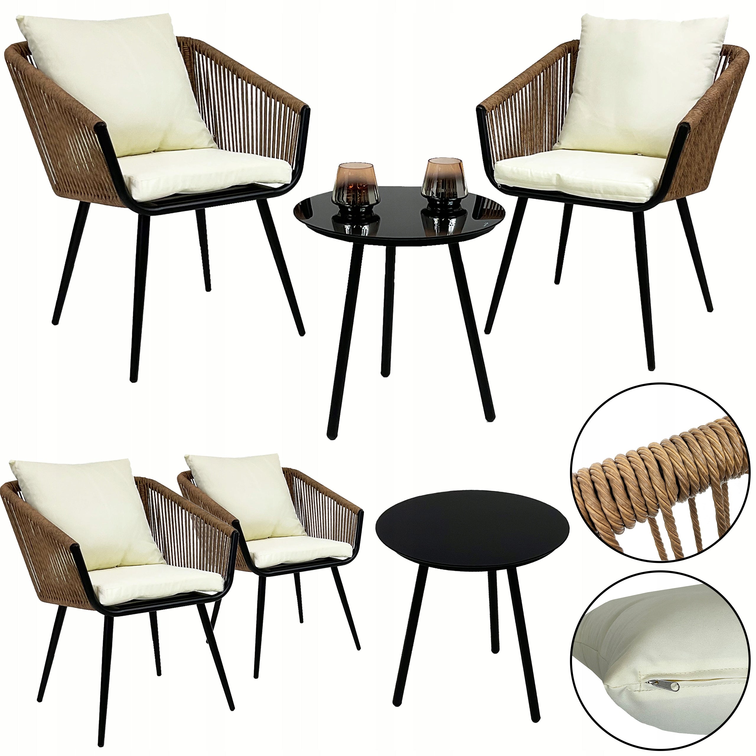 GARDEN FURNITURE SET FOR BALCONY TERRACE FOR GARDEN MARSEILLE BROWN Manufacturer code 5.05.13075