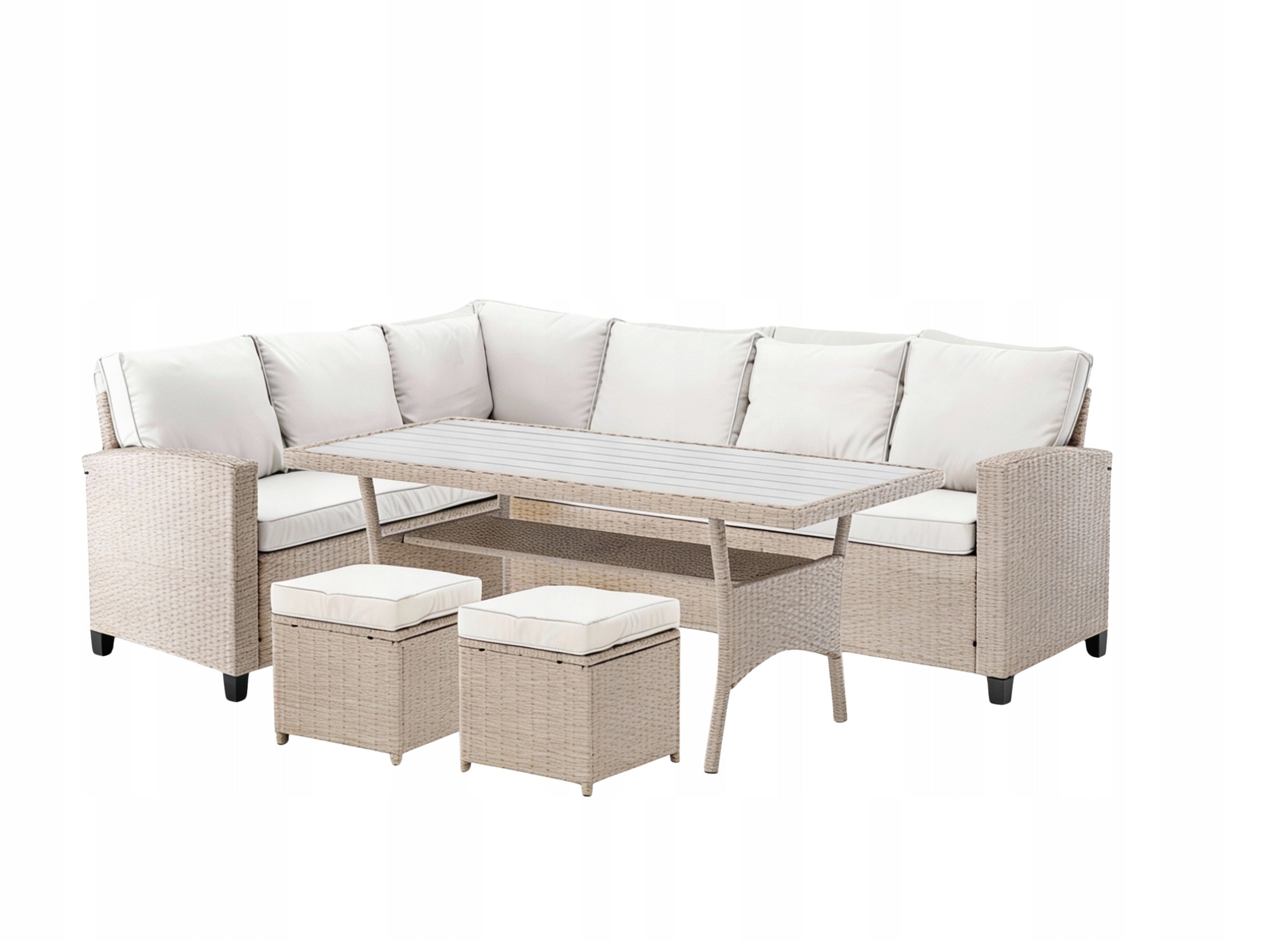 GARDEN FURNITURE SET GARDEN SET CORNER TABLE POUF 4ELEMENTS Main material synthetic rattan