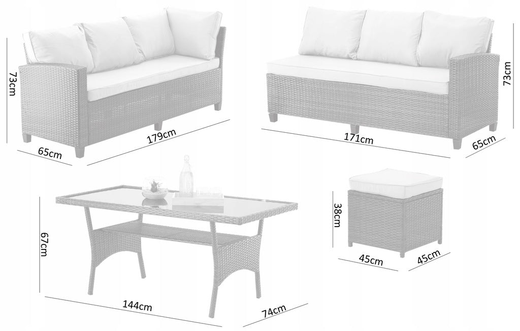 GARDEN FURNITURE SET GARDEN SET CORNER TABLE POUF 4ELEMENTS Manufacturer GardenLine