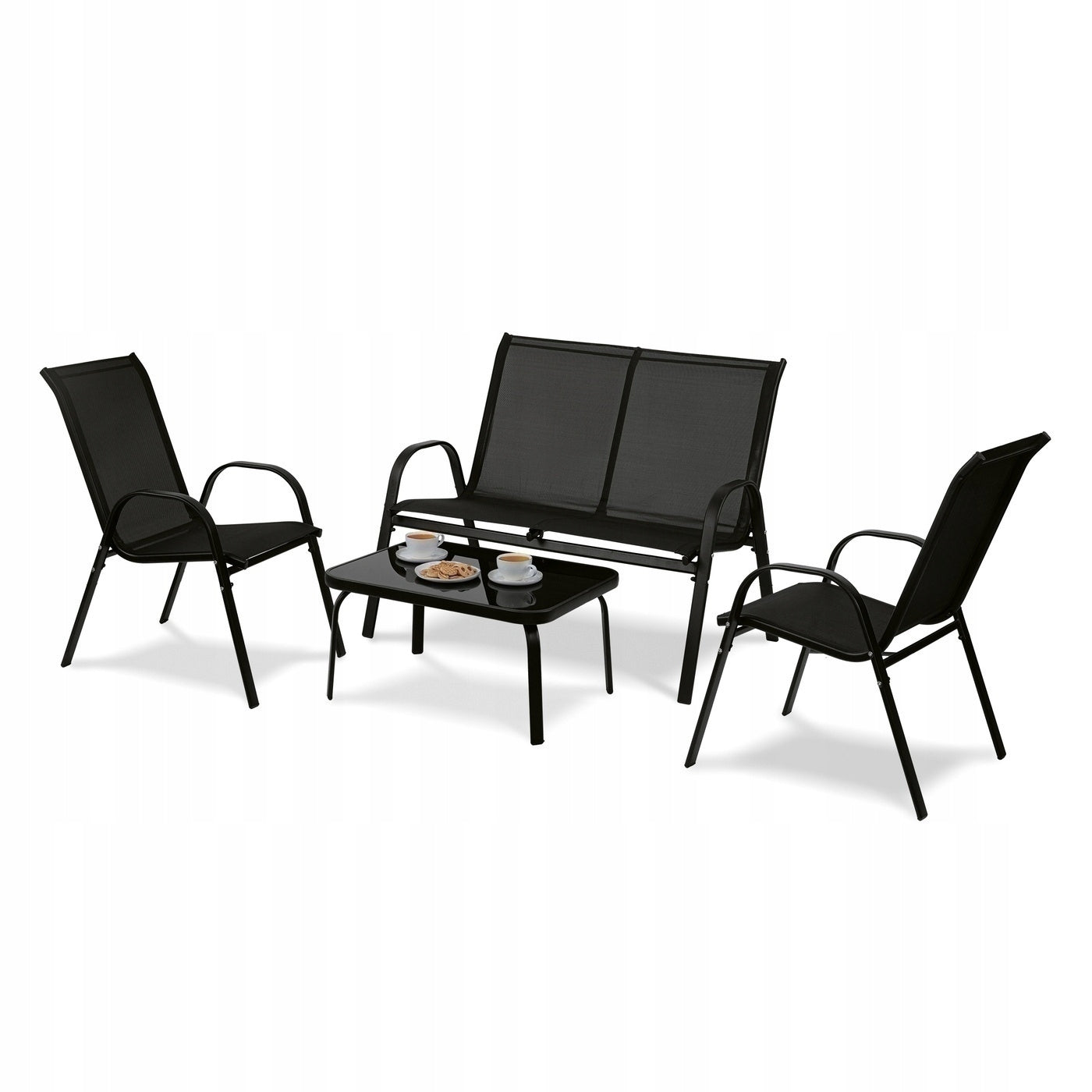 GARDEN FURNITURE SET GLASS Table CHAIRS BENCH Solid Tadar Panama Manufacturer Tadar