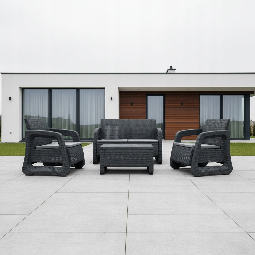 GARDEN FURNITURE SET LS03 RATTAN MTG FURNITURE SET GREY Manufacturer MTG Trade Group