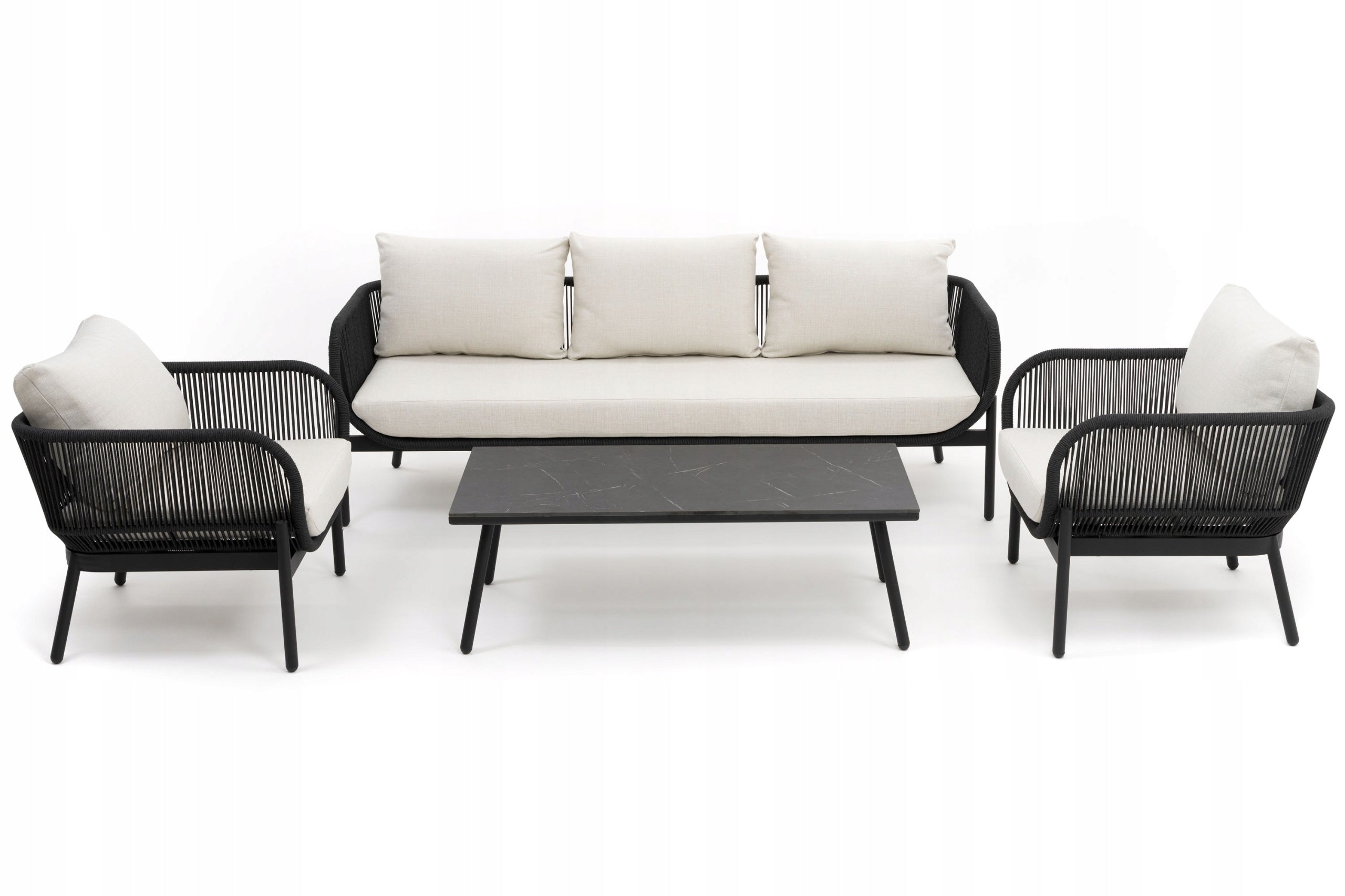 GARDEN FURNITURE SET MODERN ALUMINUM BELIZE LUX BLACK AND BEIGE Main material aluminum