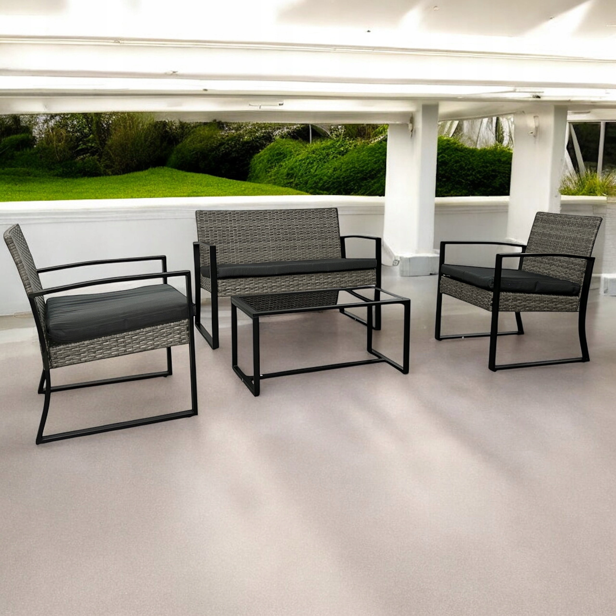 GARDEN FURNITURE SET NM-08 MTG GARDEN FURNITURE RATTAN GREY Main material synthetic rattan