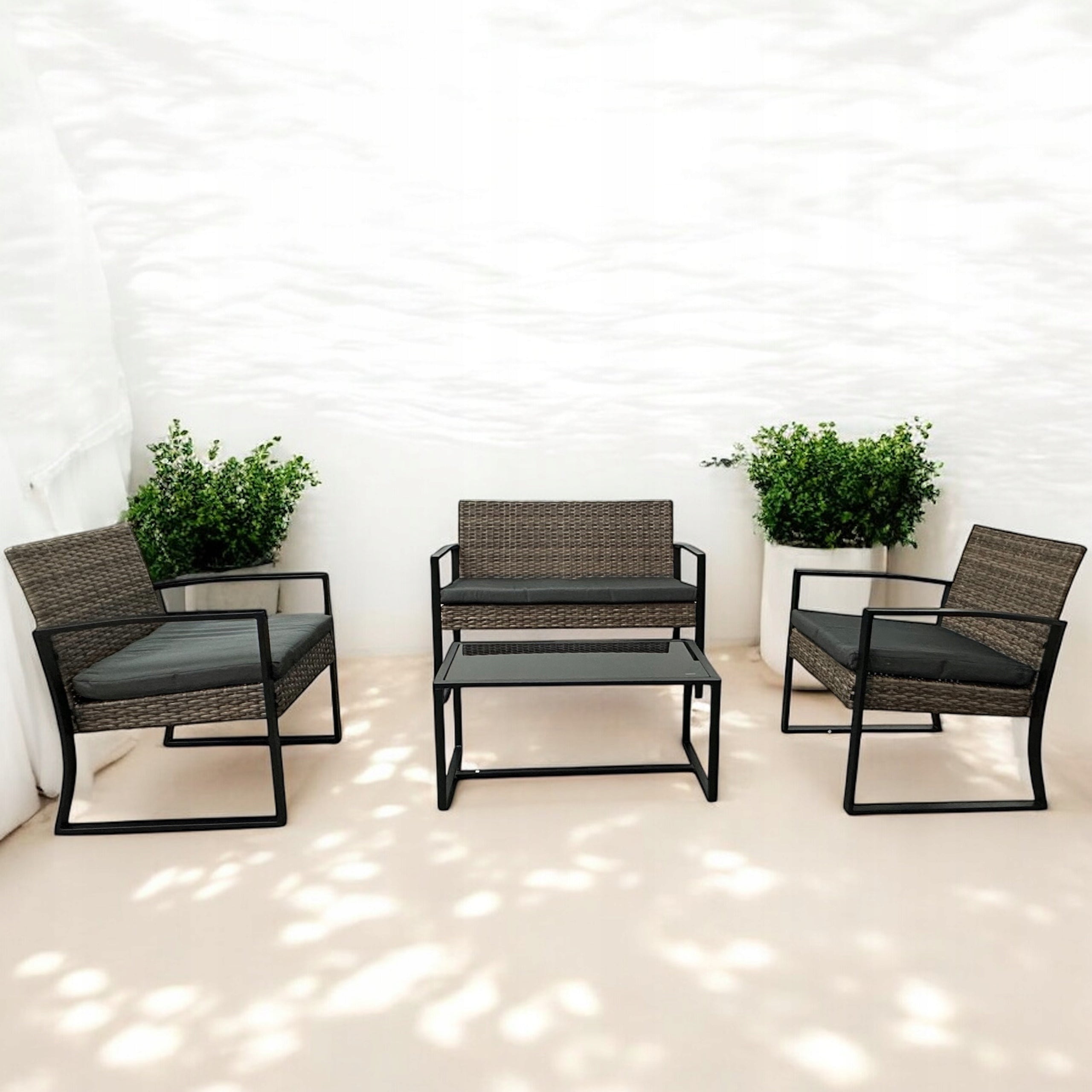 GARDEN FURNITURE SET NM-08 MTG GARDEN FURNITURE RATTAN LIGHT BROWN Manufacturer no brand