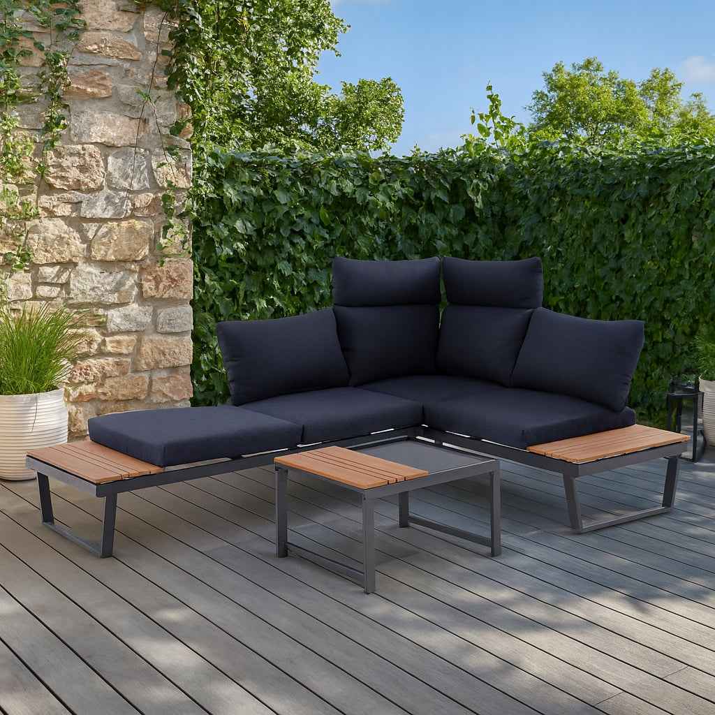 GARDEN FURNITURE SET NUVIO CORNER SOFA COFFEE TABLE MODERN EAN (GTIN) 5905610255817