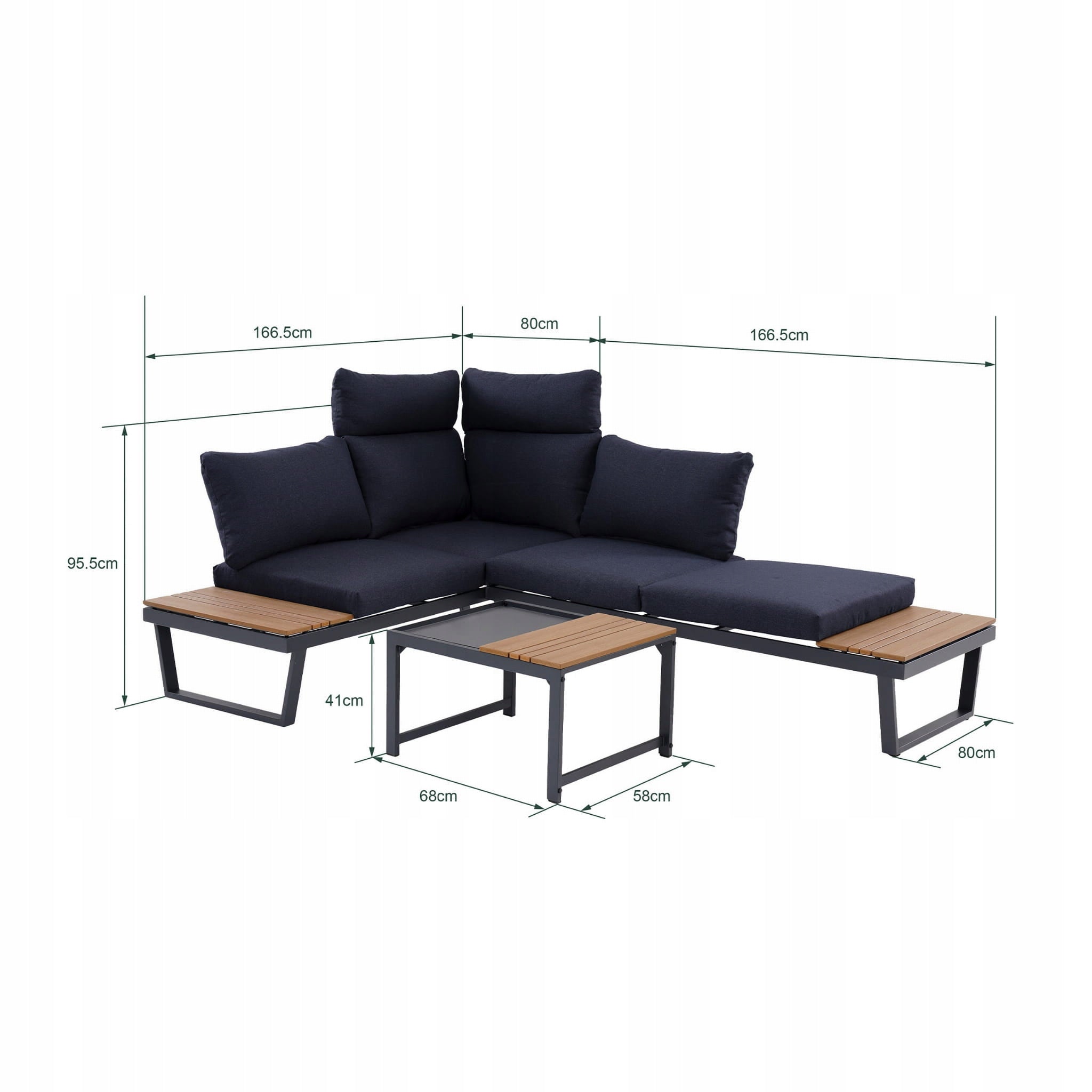 GARDEN FURNITURE SET NUVIO CORNER SOFA COFFEE TABLE MODERN Manufacturer code 500.2140.001.001