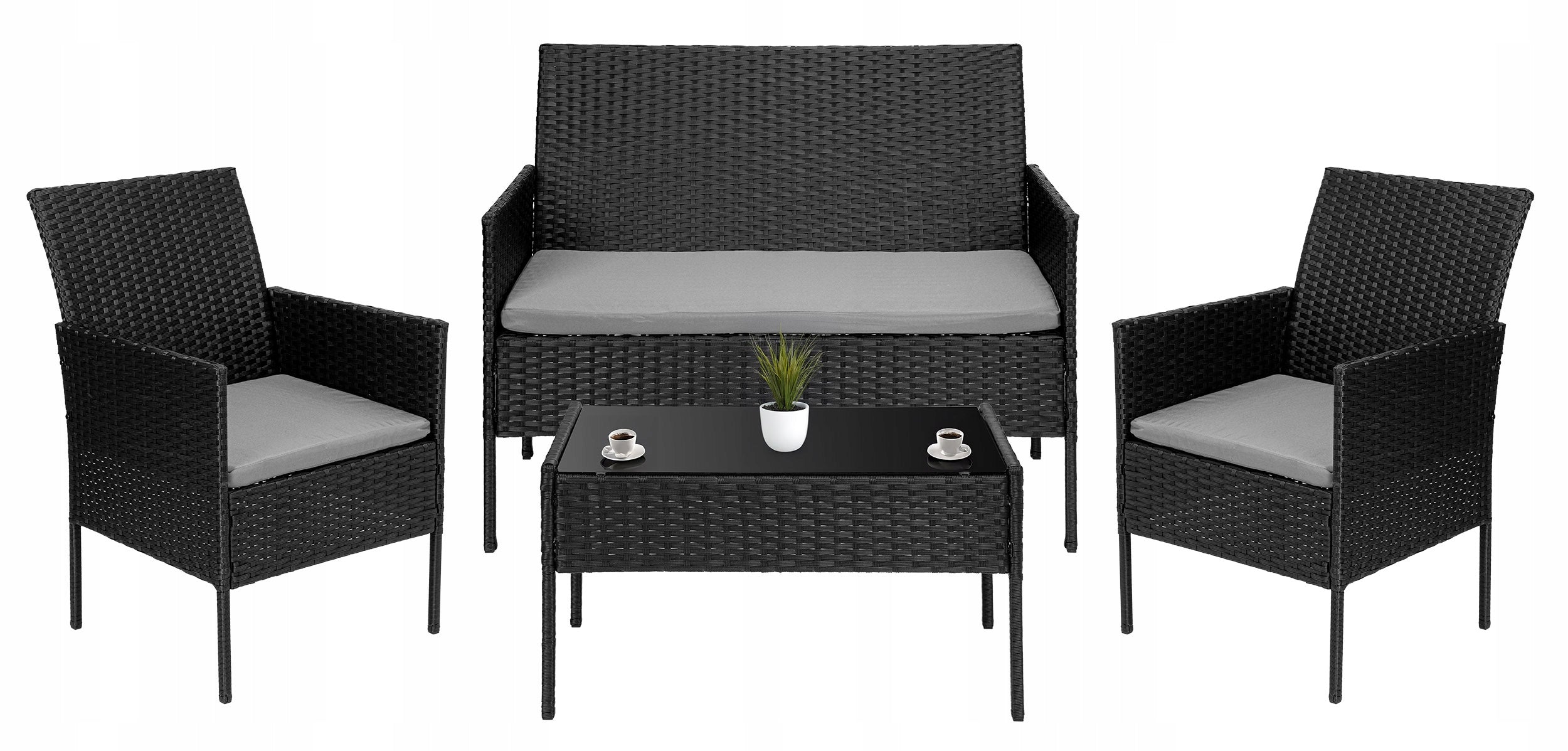 GARDEN FURNITURE SET RATTAN SET SOFA ARMCHAIRS COFFEE TABLE