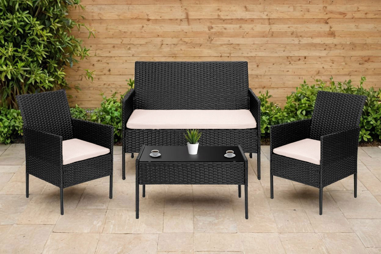 GARDEN FURNITURE SET RATTAN SET SOFA ARMCHAIRS GARDEN TABLE Packaging status original