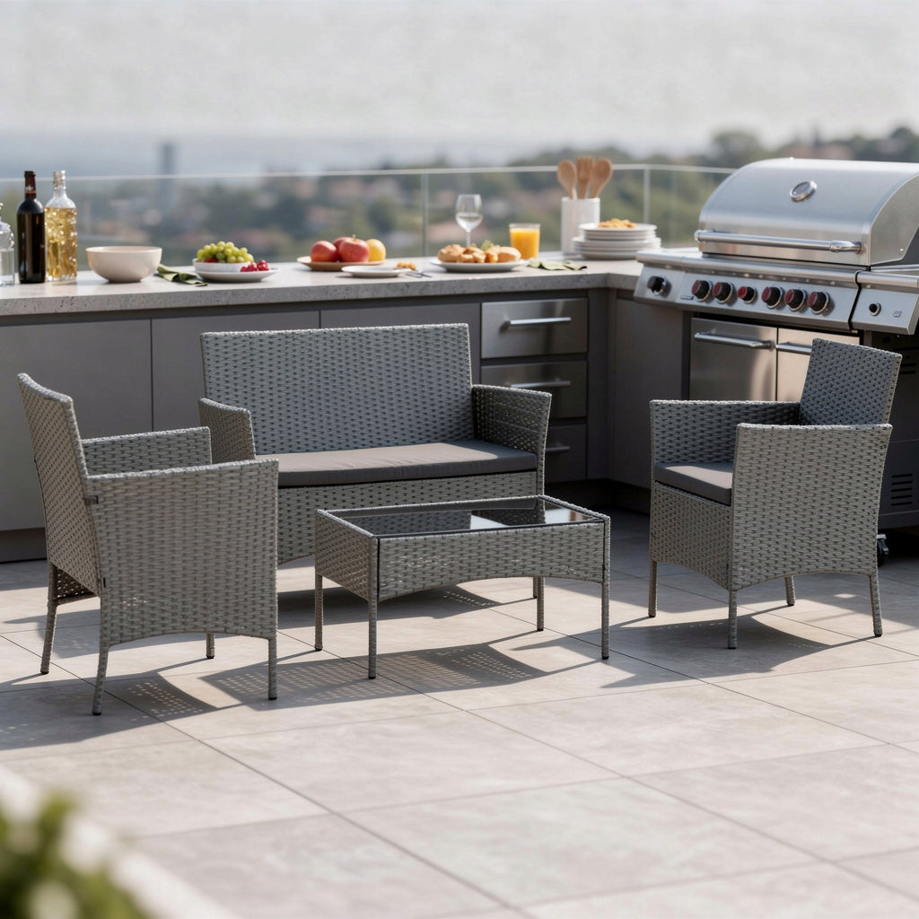 GARDEN FURNITURE SET SFS010 MTG GARDEN FURNITURE RATTAN GREY Number of items in the set 4