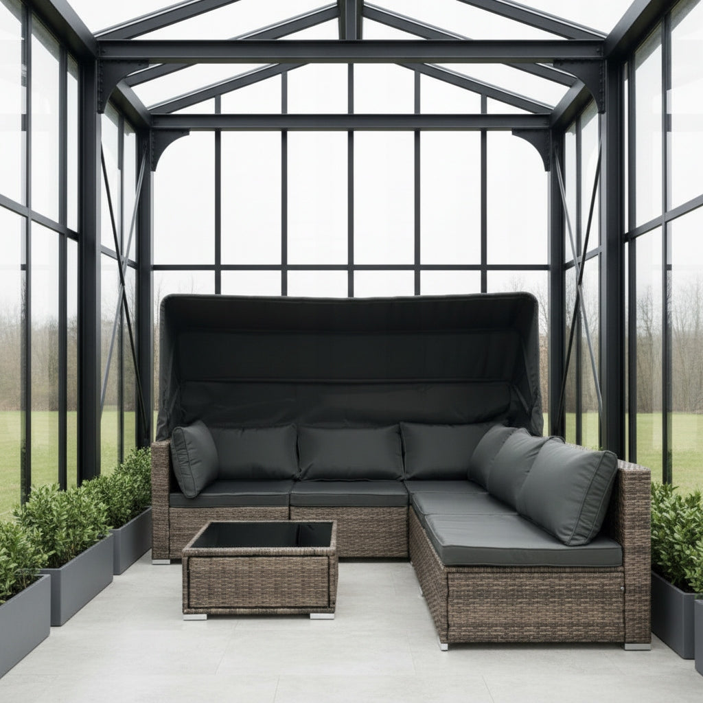 GARDEN FURNITURE SET SFS0101 MTG COUCH, CORNER LIGHT BROWN Color brown