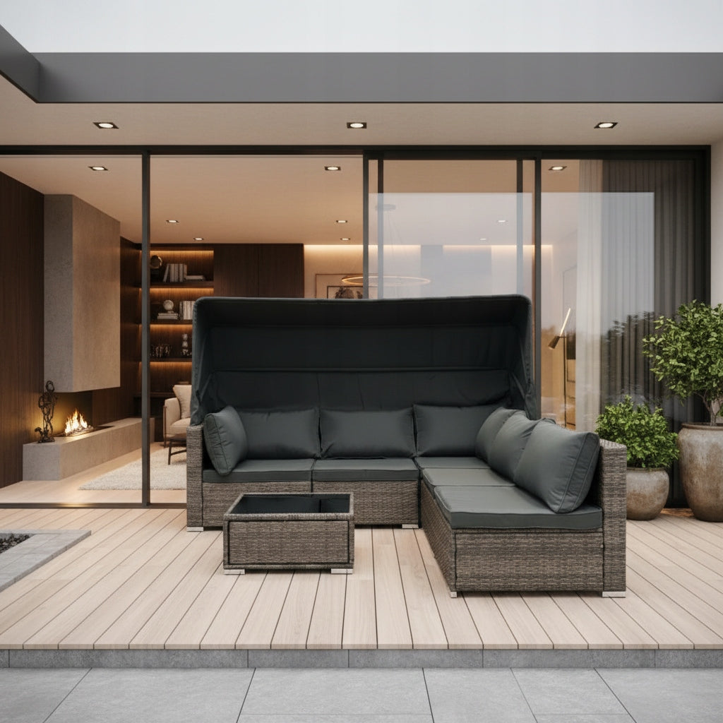 GARDEN FURNITURE SET SFS0101 MTG COUCH, CORNER LIGHT BROWN Number of items in the set 6