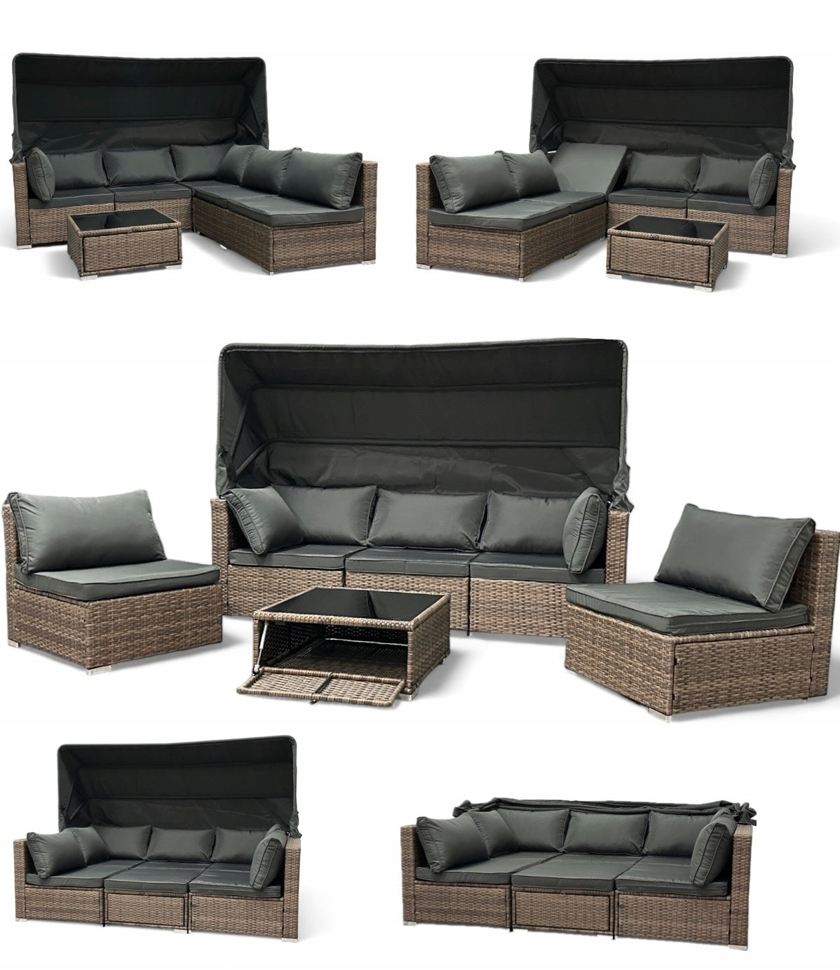 GARDEN FURNITURE SET SFS0101 MTG COUCH, CORNER LIGHT BROWN