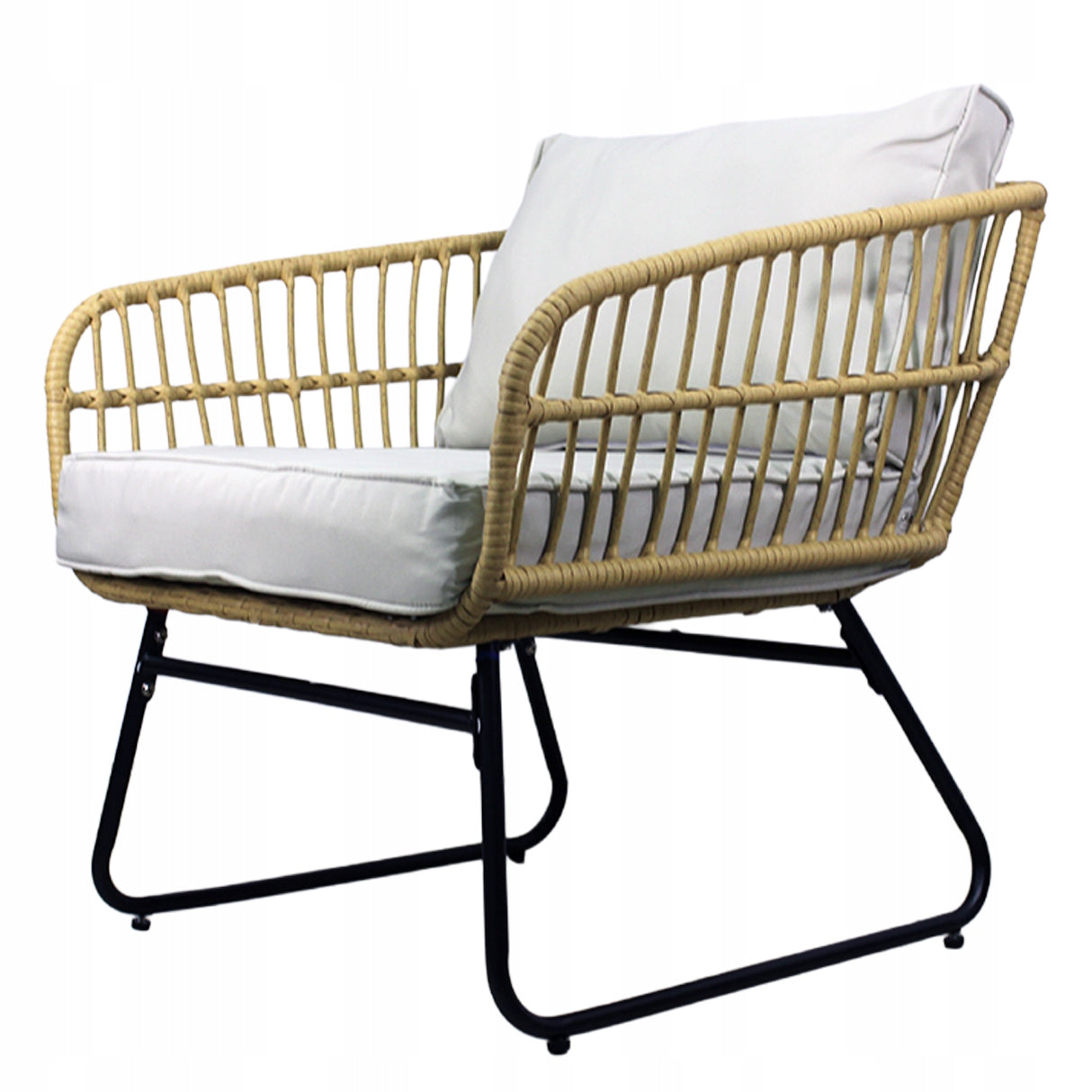 GARDEN FURNITURE SET SOFA 2 ARMCHAIRS 2 TABLES RATTAN GREY Main material rattan