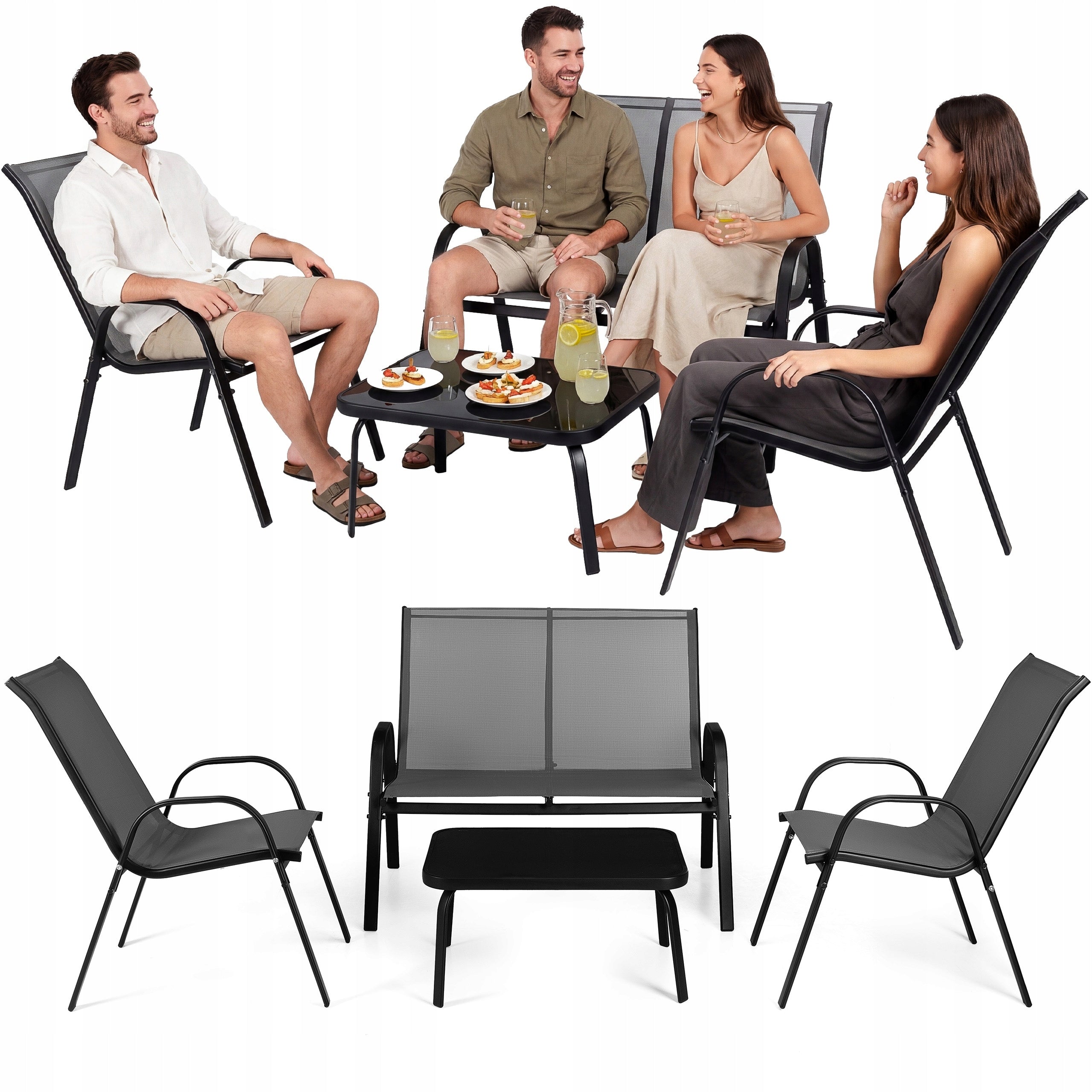 GARDEN FURNITURE SET SOFA 2 CHAIRS BENCH GARDEN FURNITURE SET BALCONY