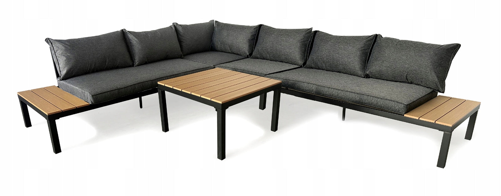 GARDEN FURNITURE SET SOFA, CORNER + 2 ARMCHAIRS, GARDENOVE Color gray
