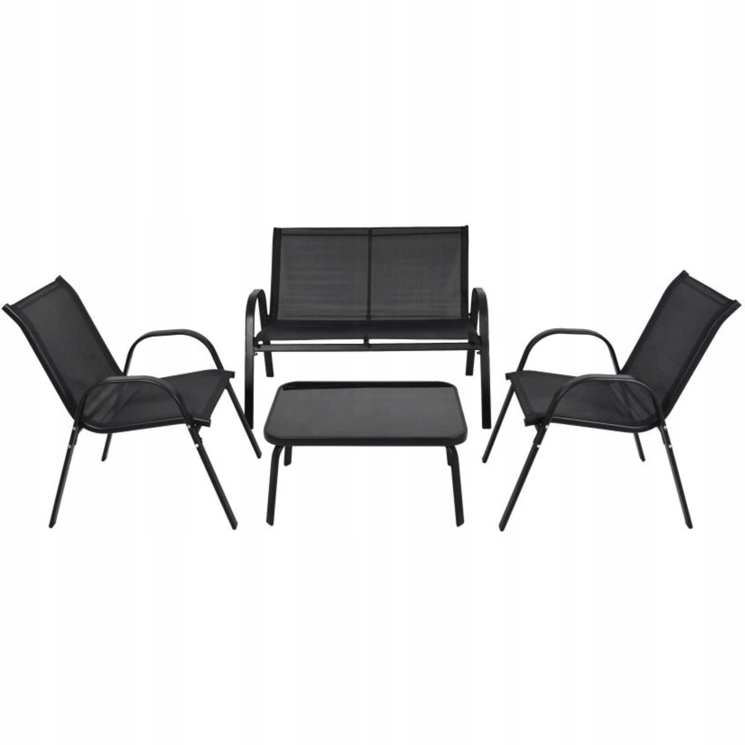 GARDEN FURNITURE SET Sofa 2 Chairs COFFEE Table Main material steel