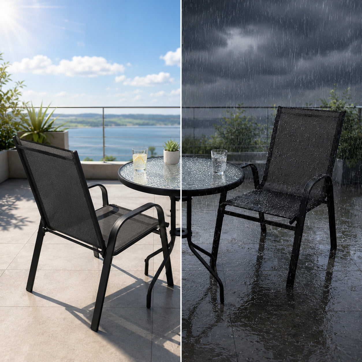 GARDEN FURNITURE SET TABLE + 2 CHAIRS FOR BALCONY TERRACE GARDEN NOVADO Packaging status original
