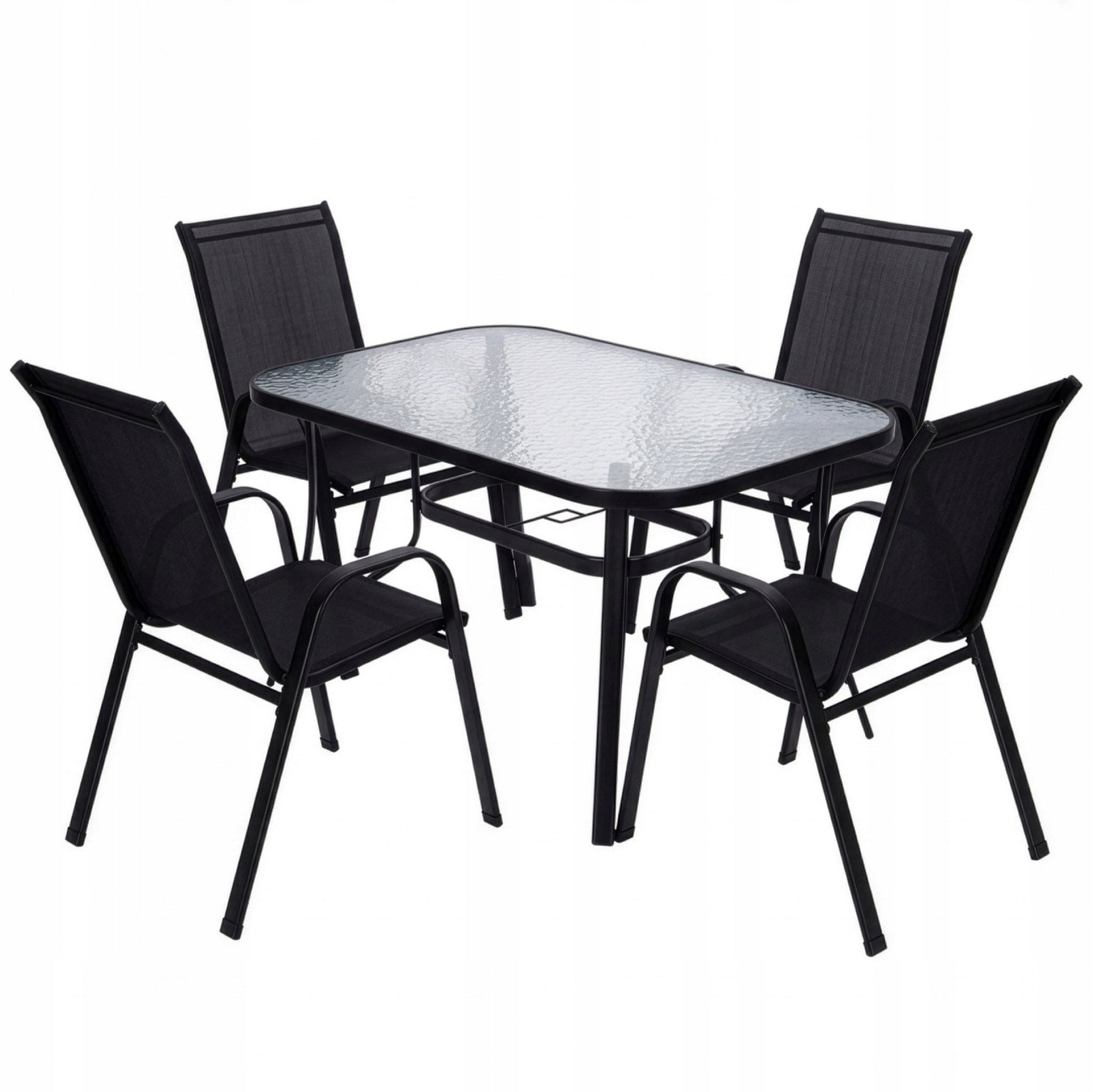 GARDEN FURNITURE SET TABLE +4 CHAIRS FOR TERRACE BALCONY LARGE Set contents chair table