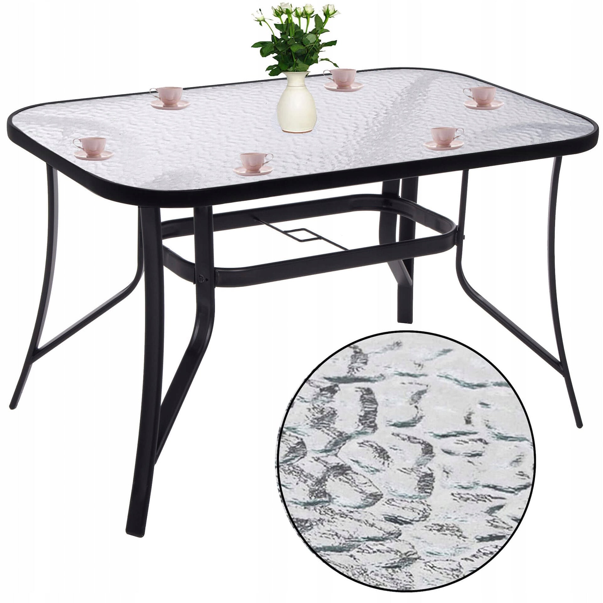 GARDEN FURNITURE SET TABLE +8 CHAIRS FOR TERRACE BALCONY LARGE Main material metal