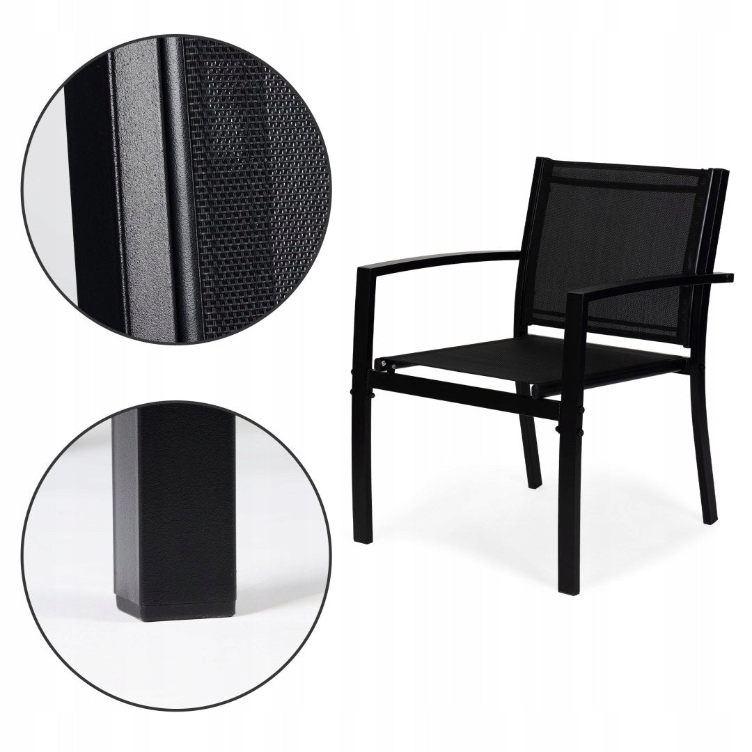 GARDEN FURNITURE SET TABLE BENCH ARMCHAIRS METAL SOLID METAL RESISTANT Number of items in the set 4