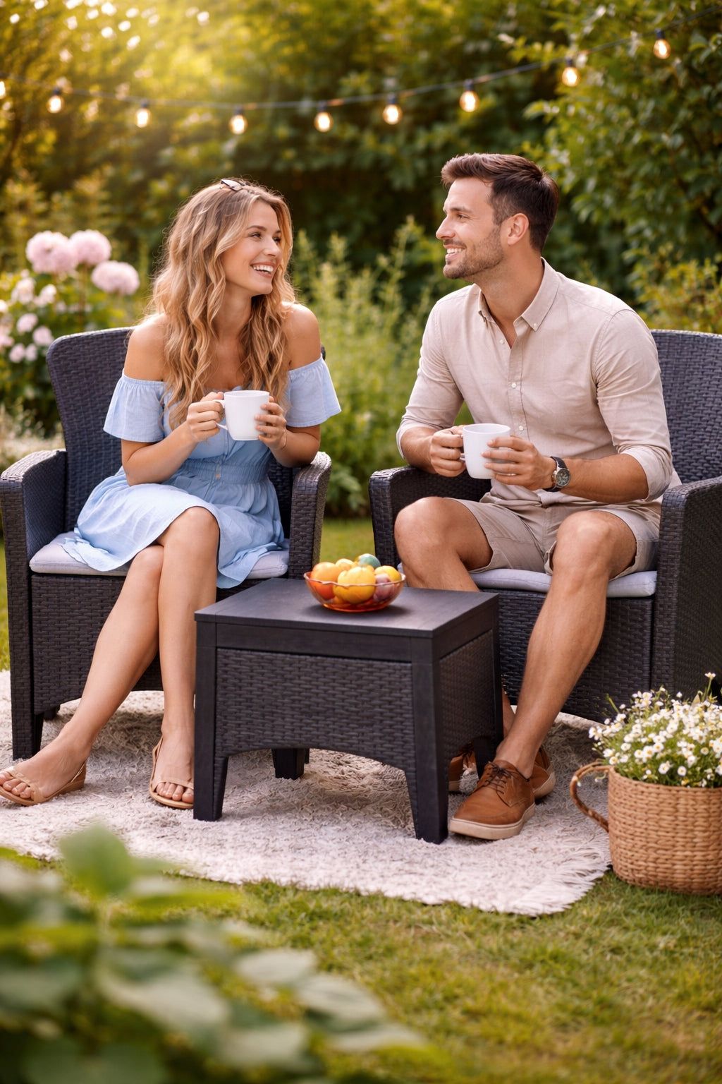 GARDEN FURNITURE SET TECHNORATTAN TERRACE FURNITURE BALCONY 2in1 Main material rattan