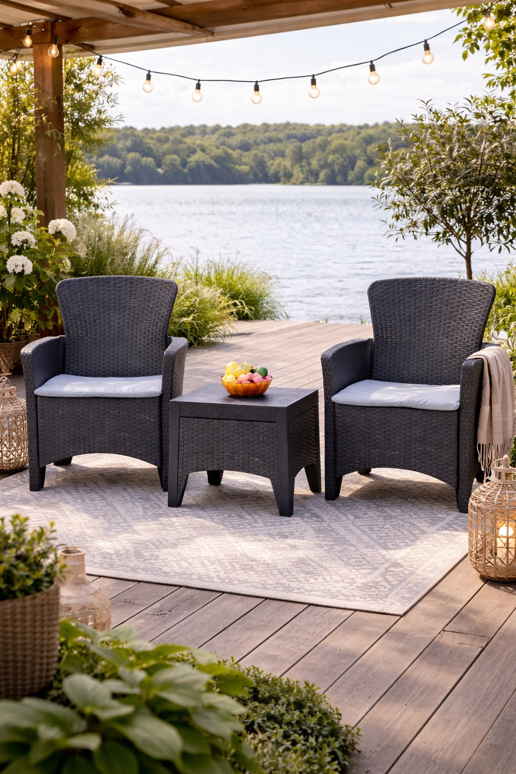 GARDEN FURNITURE SET TECHNORATTAN TERRACE FURNITURE BALCONY 2in1 Manufacturer Ecarla