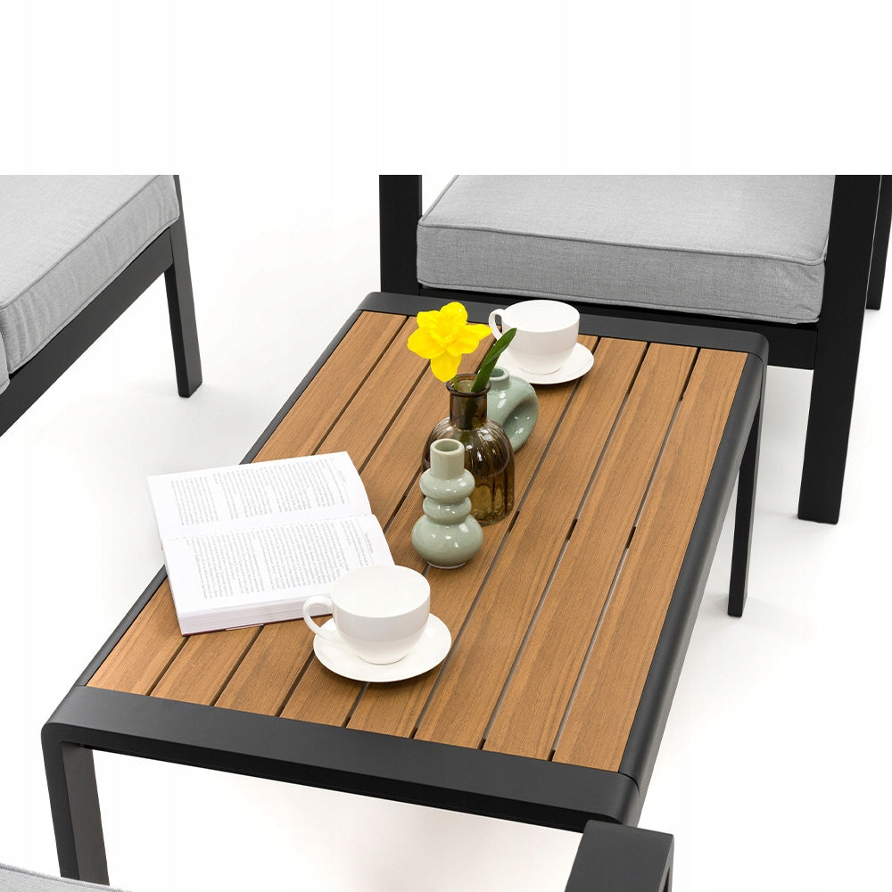 GARDEN FURNITURE SET TERRACE MODERN ALUMINUM ATOLL 5 GRAPHITE GRAY Line NEWHOME GARDEN