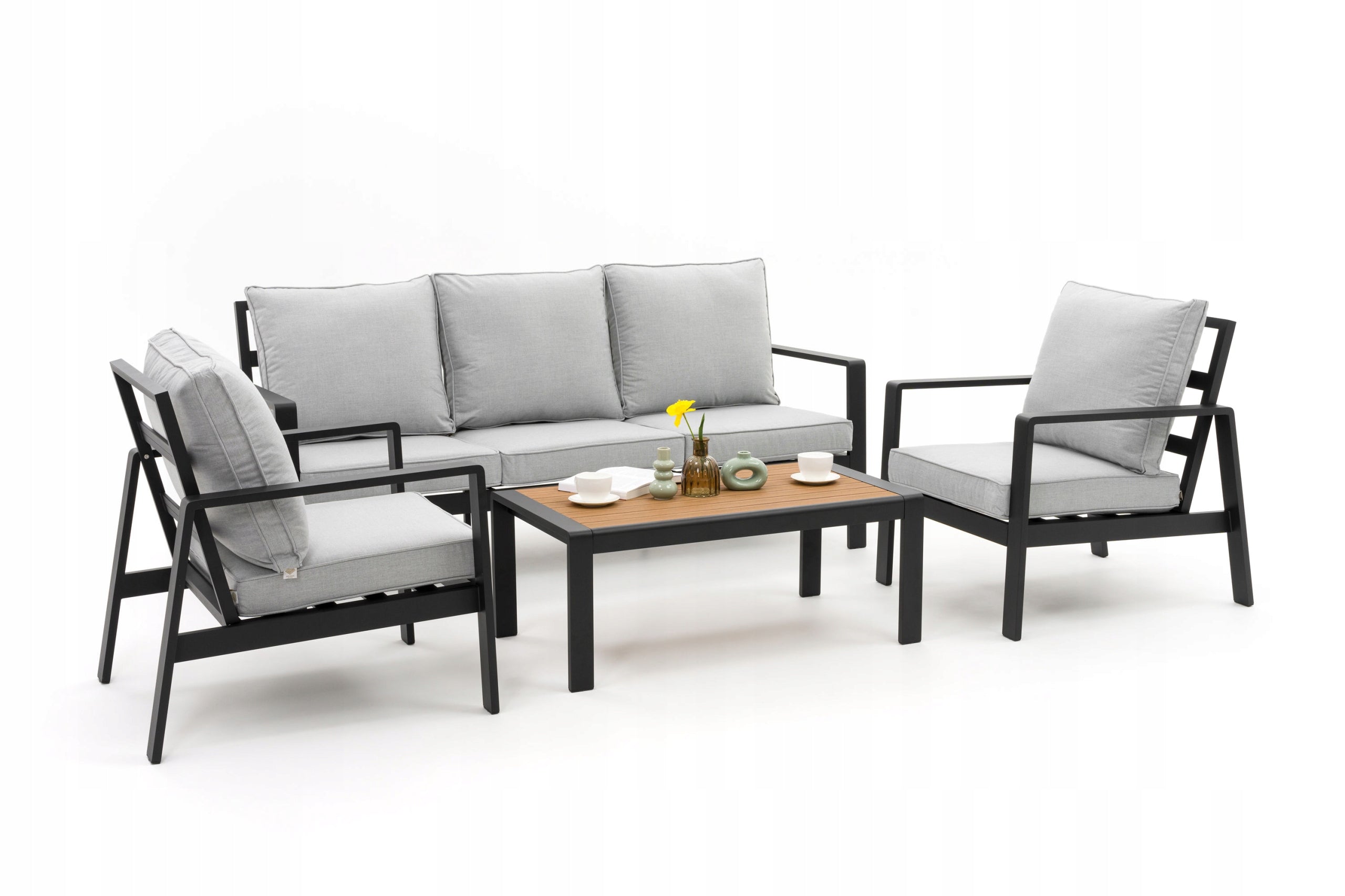 GARDEN FURNITURE SET TERRACE MODERN ALUMINUM ATOLL 5 GRAPHITE GRAY Packaging status original