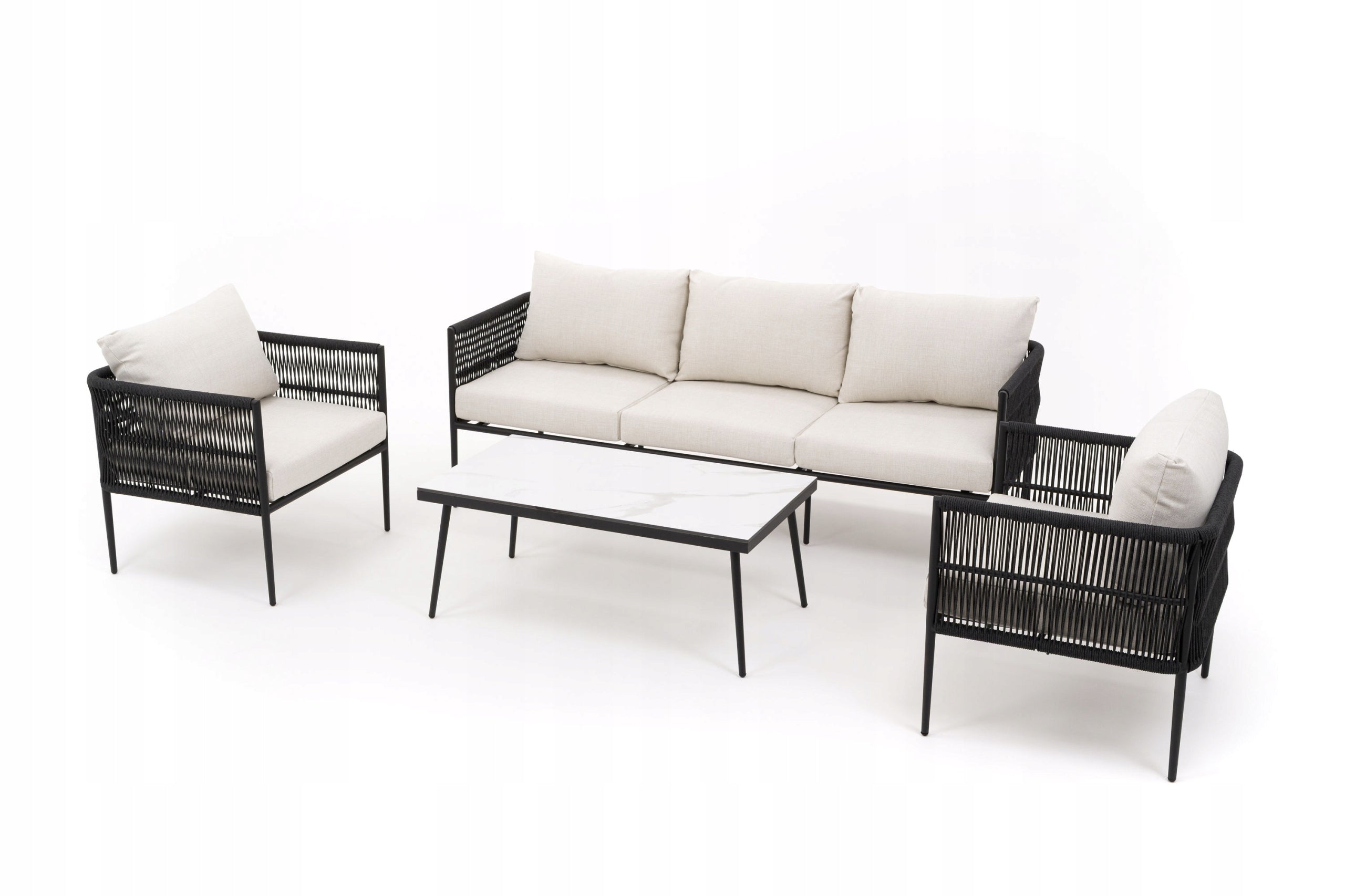 GARDEN FURNITURE SET TERRACE MODERN ALUMINUM BELIZE WHITE AND BEIGE Main material aluminum