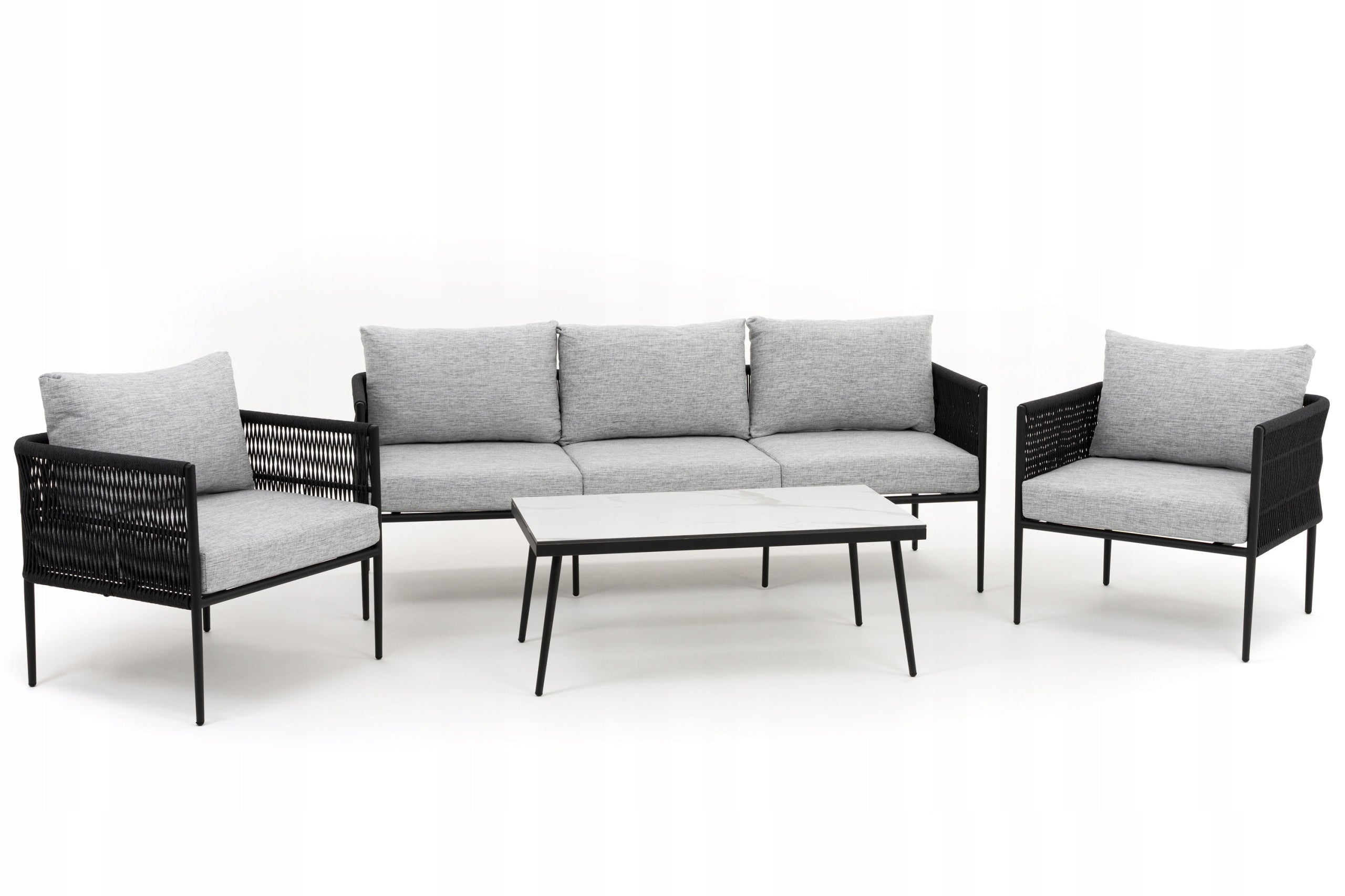 GARDEN FURNITURE SET TERRACE MODERN ALUMINUM BELIZE WHITE AND GRAY Manufacturer New Home