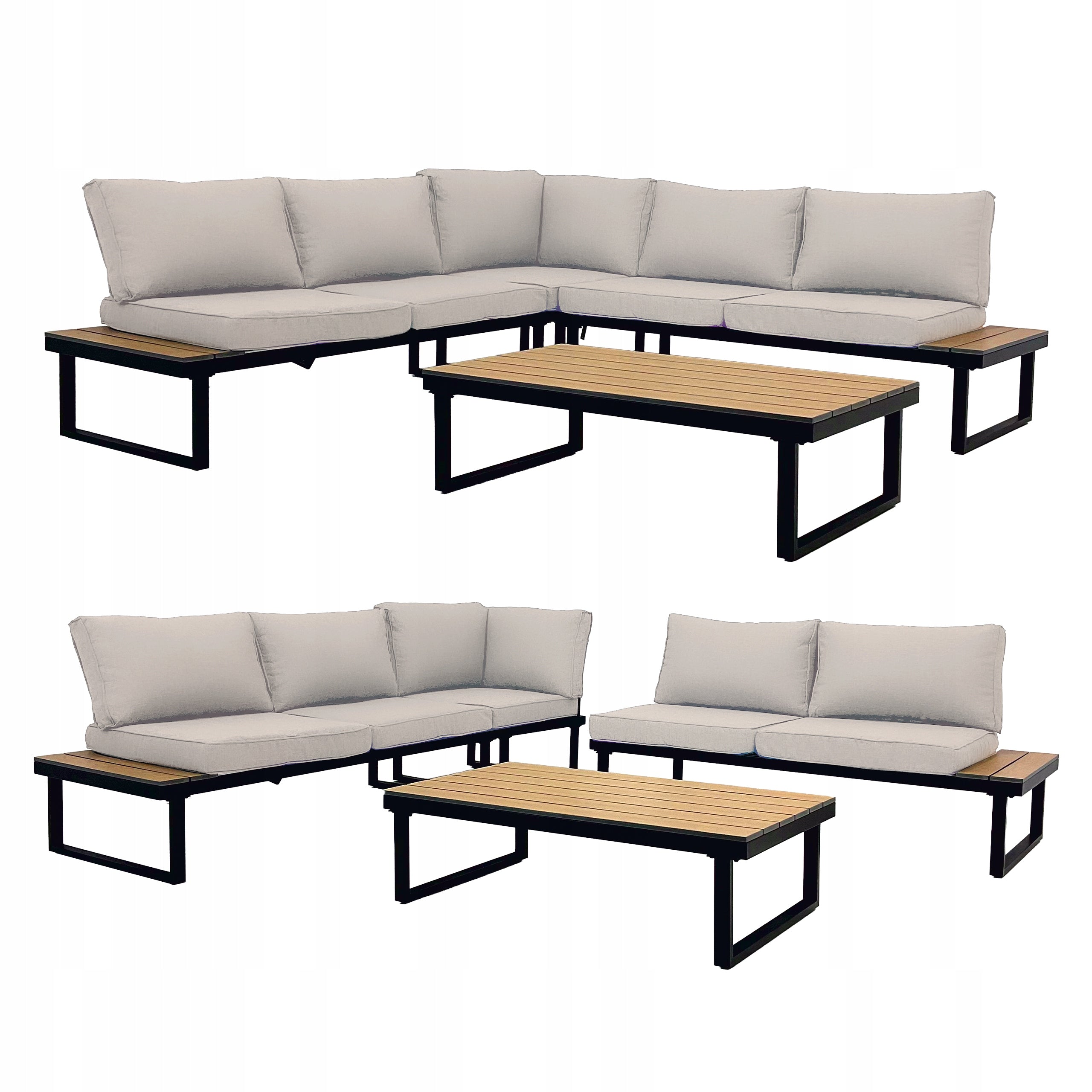 GARDEN FURNITURE SET TERRACE MODULAR CORNER TABLE VENTURA PRO TAUPE Main material metal
