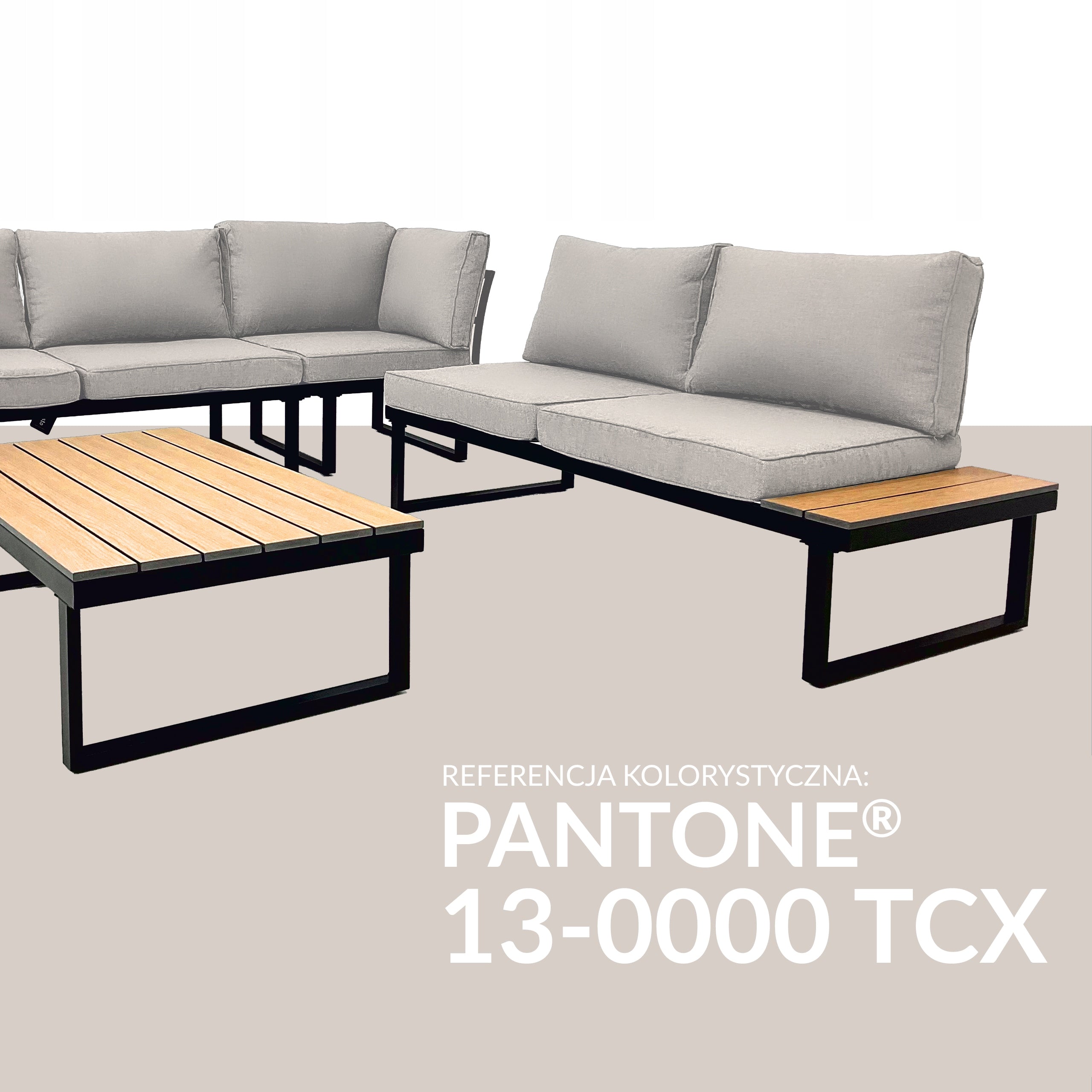 GARDEN FURNITURE SET TERRACE MODULAR CORNER TABLE VENTURA PRO TAUPE Set contents bench corner sofa low coffee table table end table