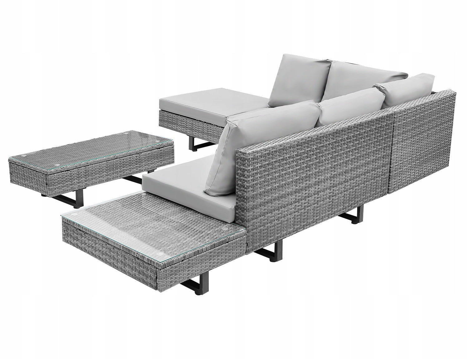 GARDEN FURNITURE SET TORINO CORNER + TABLE GLASS RATTAN TOP Manufacturer code Torino