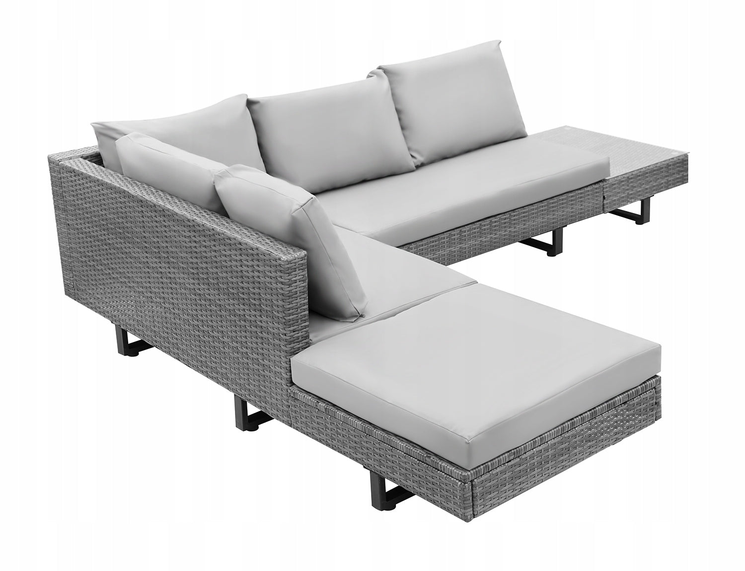 GARDEN FURNITURE SET TORINO CORNER + TABLE GLASS RATTAN TOP Number of items in the set 3