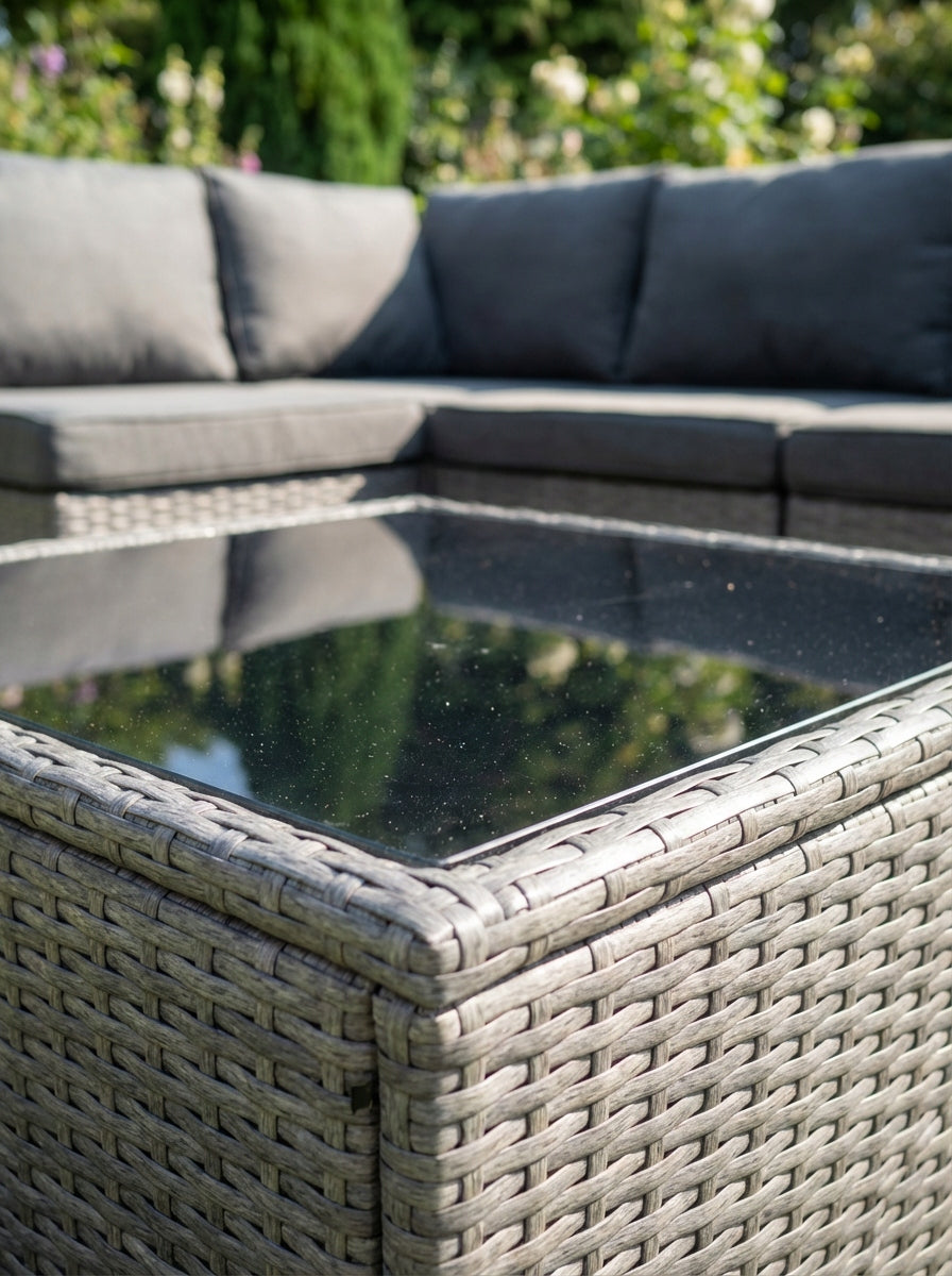 GARDEN FURNITURE SET XL2501 RATTAN CORNER TABLE FOR TERRACE GREY Number of items in the set 7