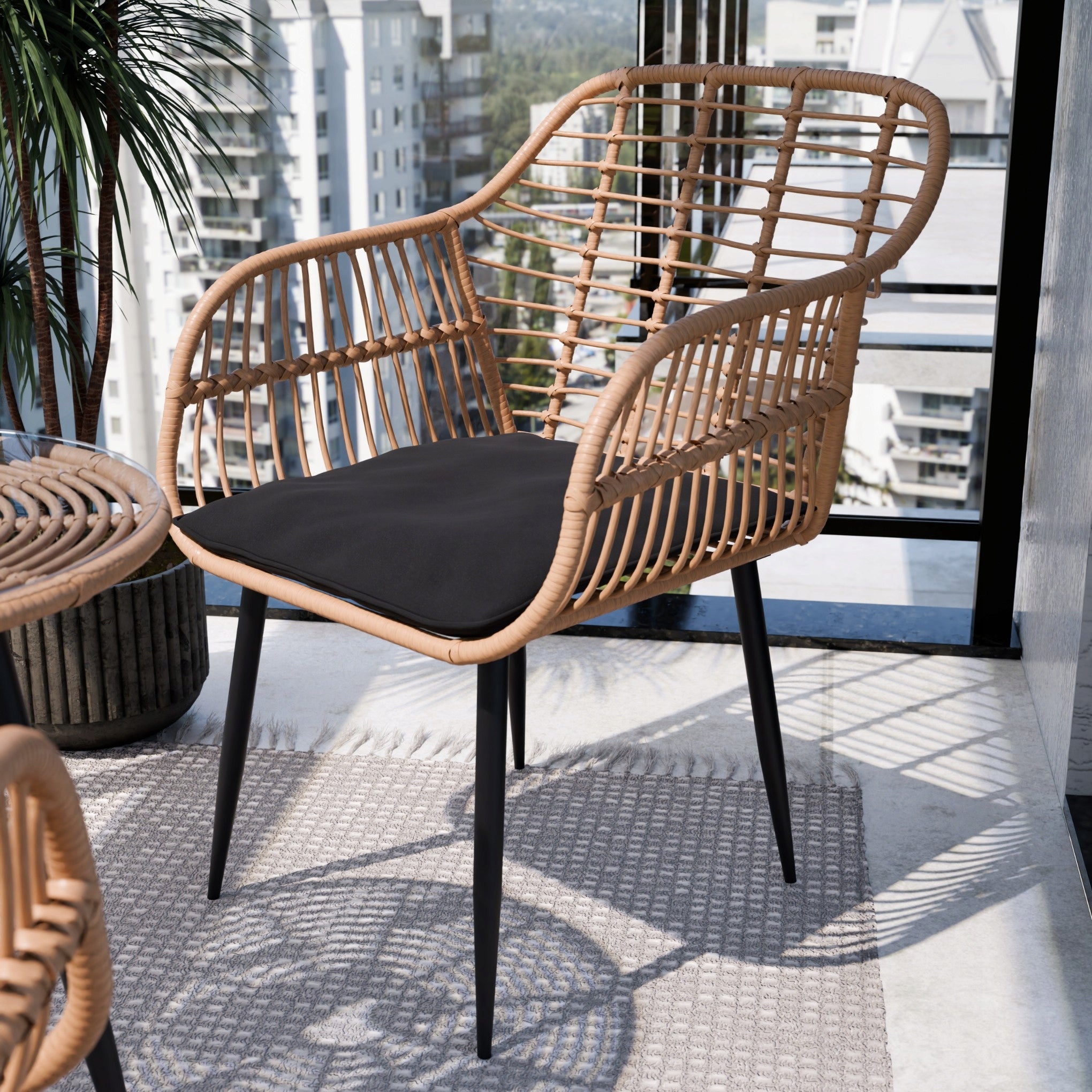 GARDEN FURNITURE SET ZENJOY WEBBY GARDEN FURNITURE RATTAN GARDEN 3.el Manufacturer code WEBBY_CZARNY