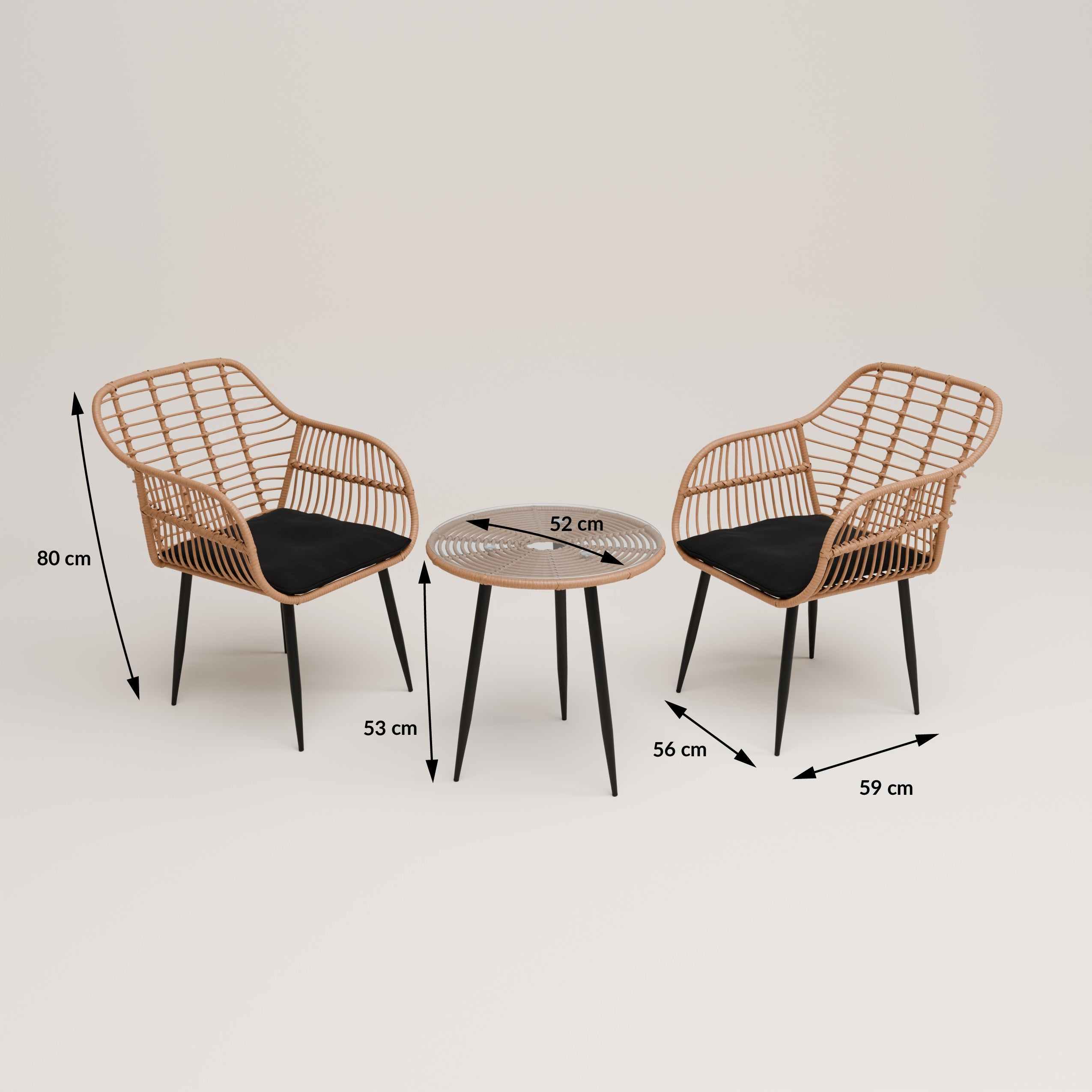GARDEN FURNITURE SET ZENJOY WEBBY GARDEN FURNITURE RATTAN GARDEN 3.el Number of items in the set 3