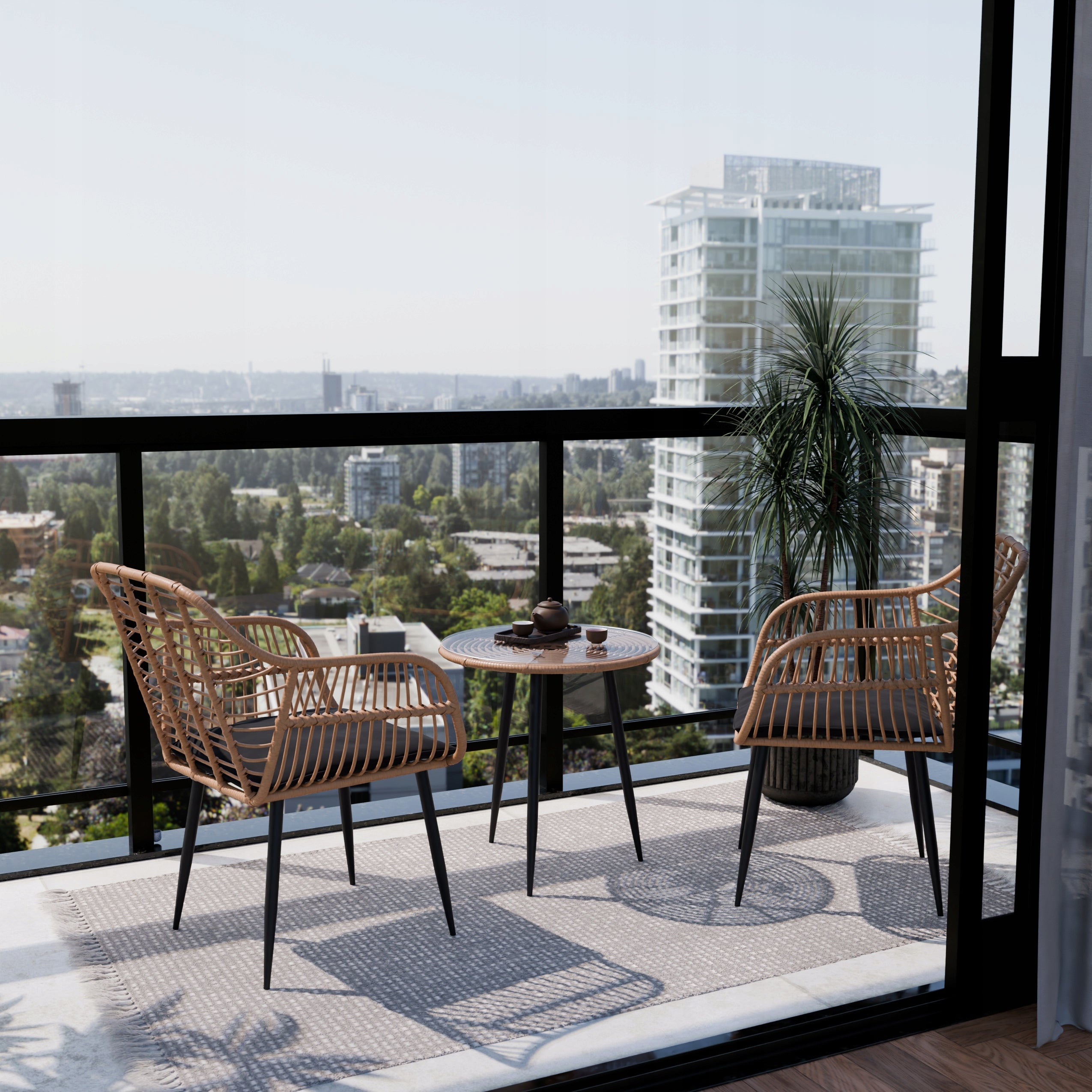 GARDEN FURNITURE SET ZENJOY WEBBY GARDEN FURNITURE RATTAN GARDEN 3.el Packaging status original