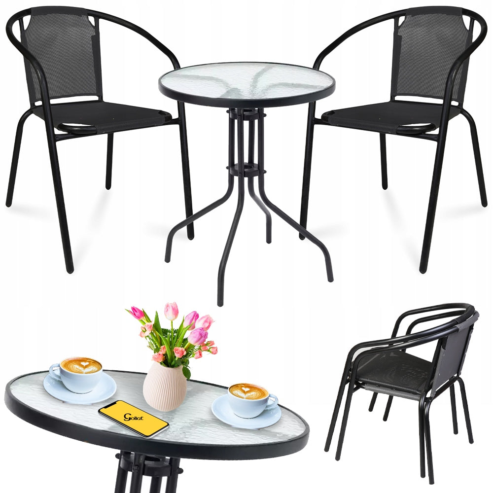 GARDEN FURNITURE SET table + 2 chairs balcony set BALCONY terrace