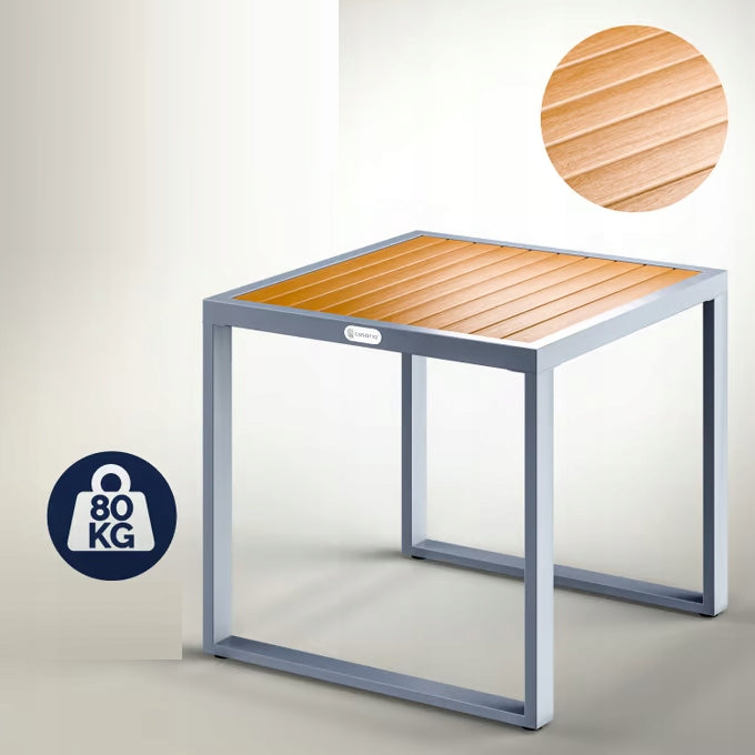 GARDEN FURNITURE TABLE 2 CHAIRS POLYRATTAN ACACIA WOOD Main material metal